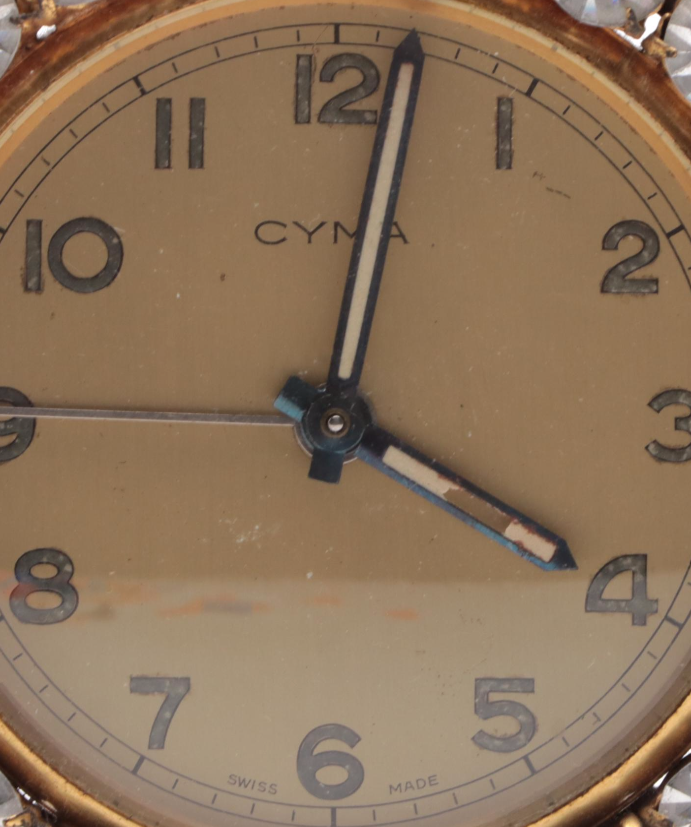 Cyma Neoclassical Style Gilt and Embellished Desk Clock EBTH