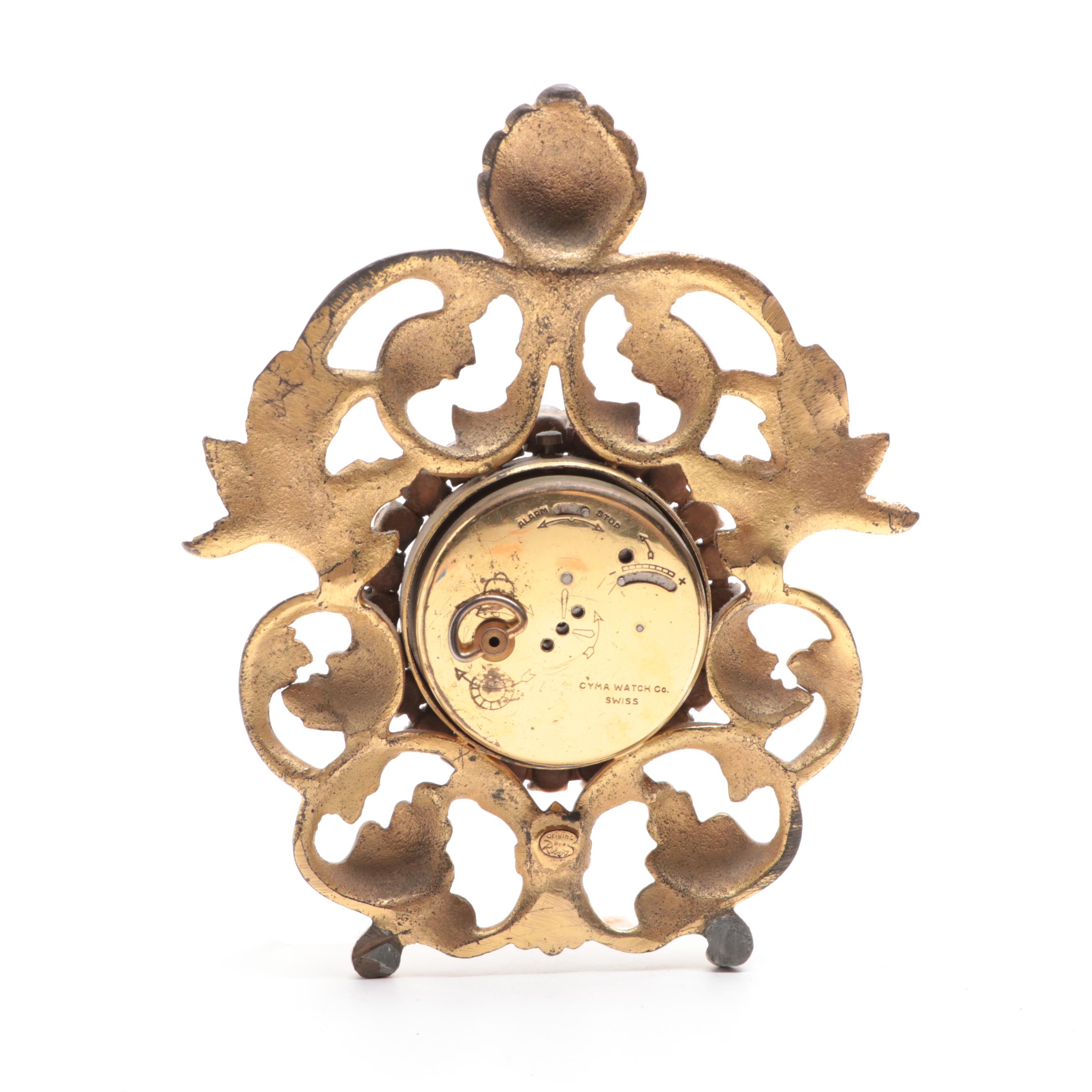 Cyma Neoclassical Style Gilt and Embellished Desk Clock EBTH