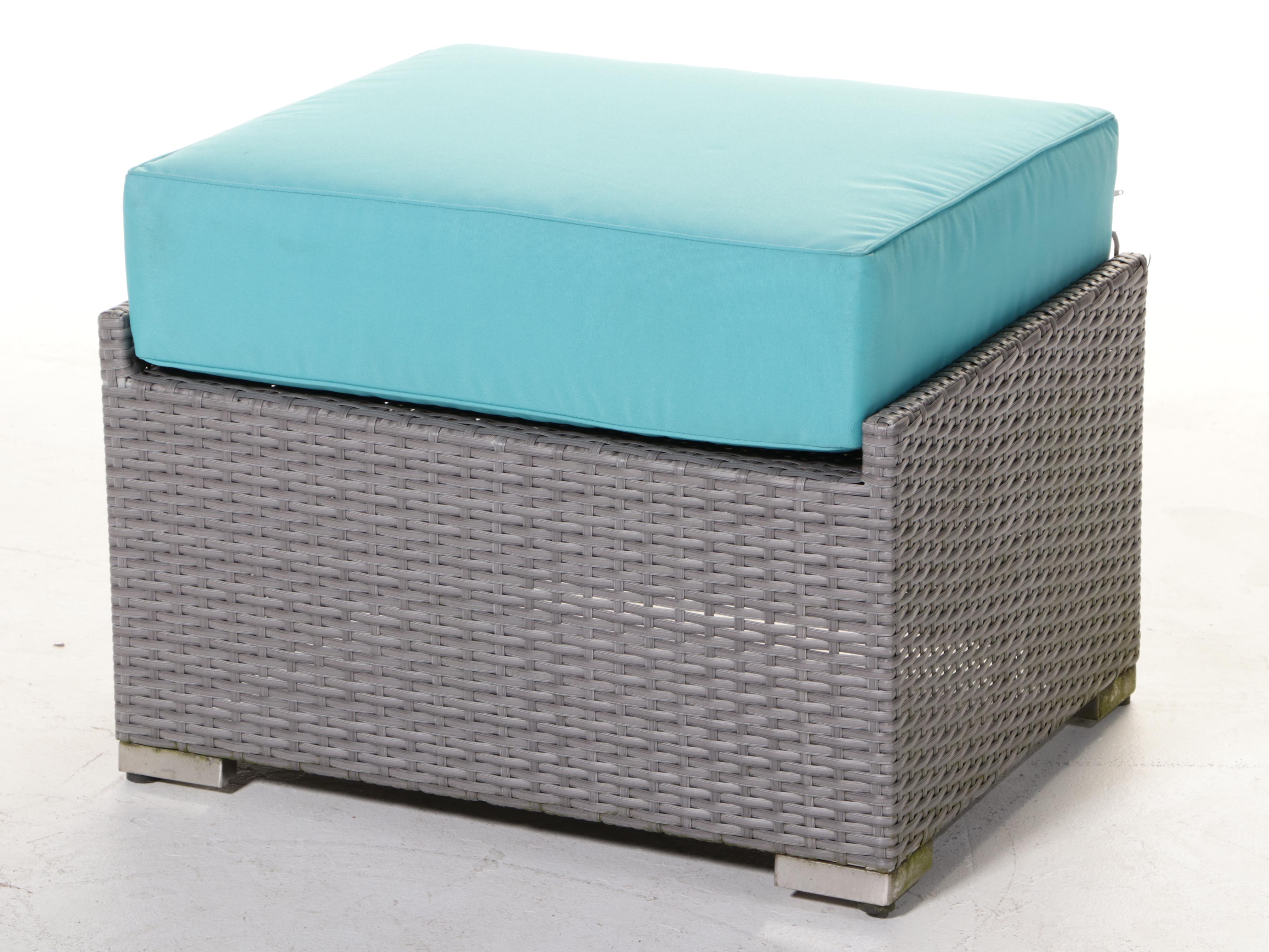 Ohana Depot Outdoor Wicker Patio Furniture With Turquoise and Grey