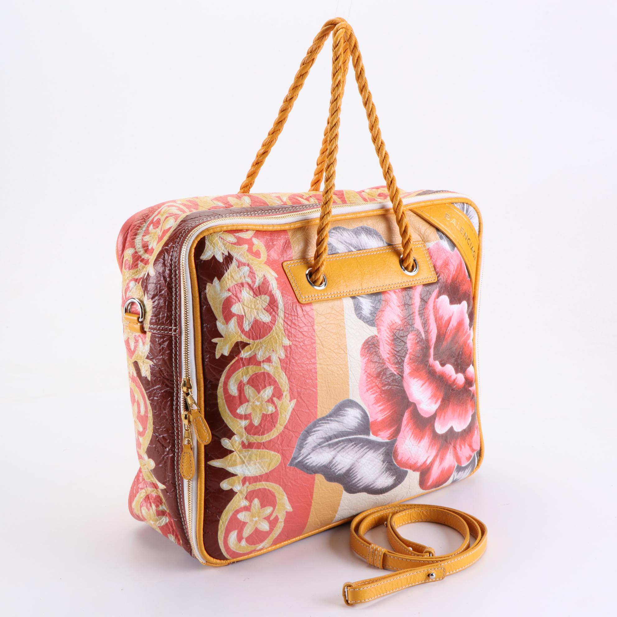 Balenciaga Blanket Square Tote Bag in Printed Lambskin Leather EBTH