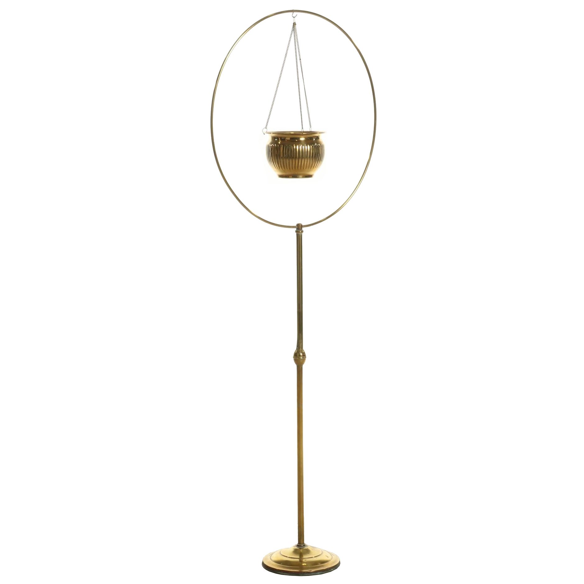 Hendryx Brass Bird Cage Stand with Hanging Planter EBTH