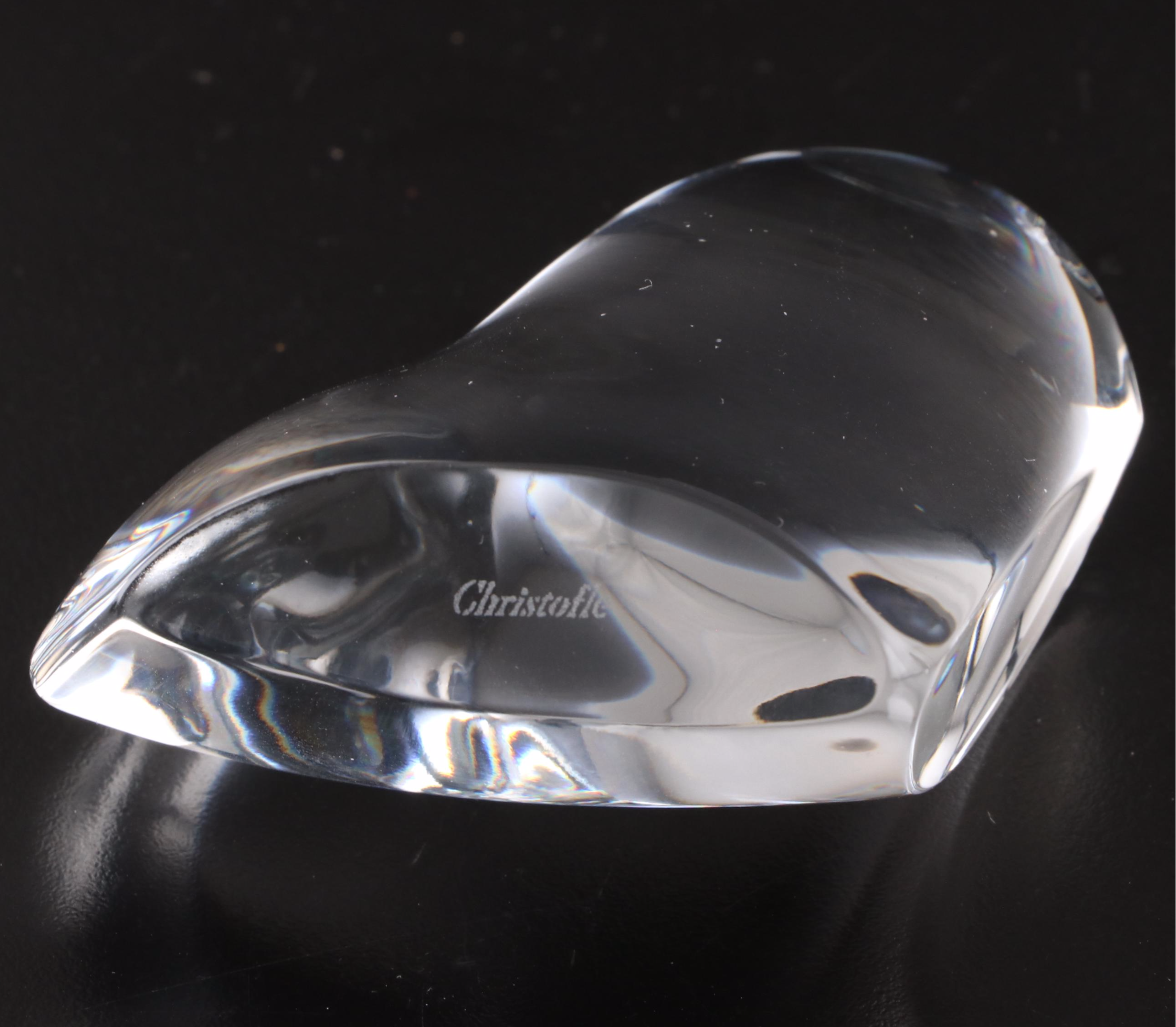 Wedgwood "Christmas 1976" Etched Paperweight with Waterford and