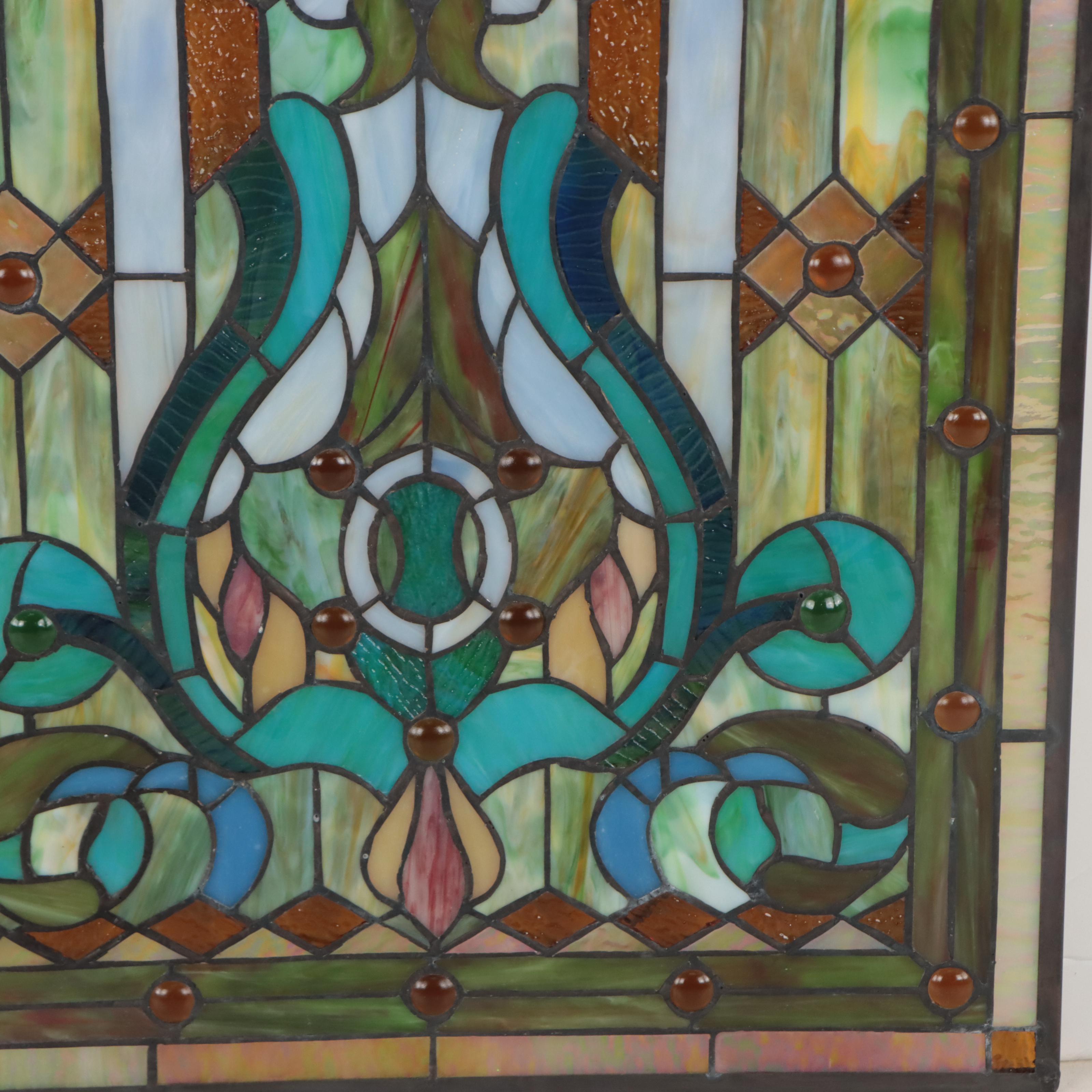 Contemporary Stained Glass Hanging Panel EBTH