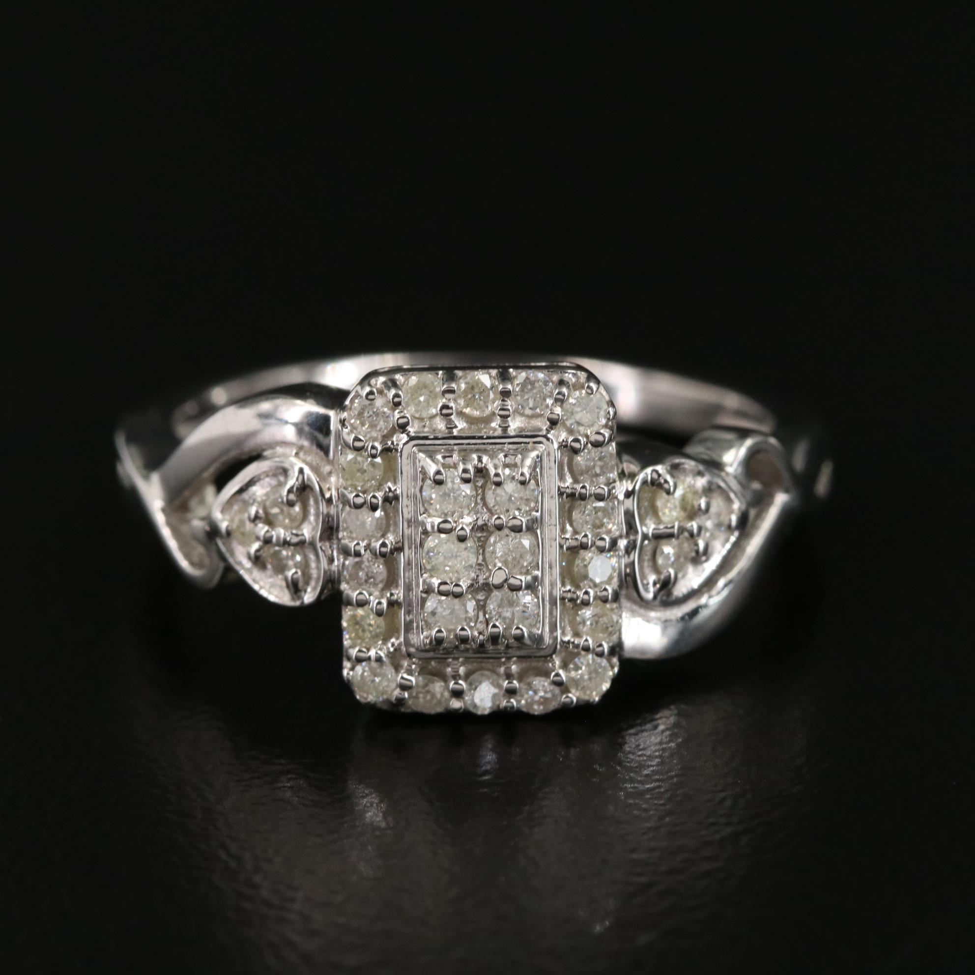 Sterling Diamond High Low Ring EBTH