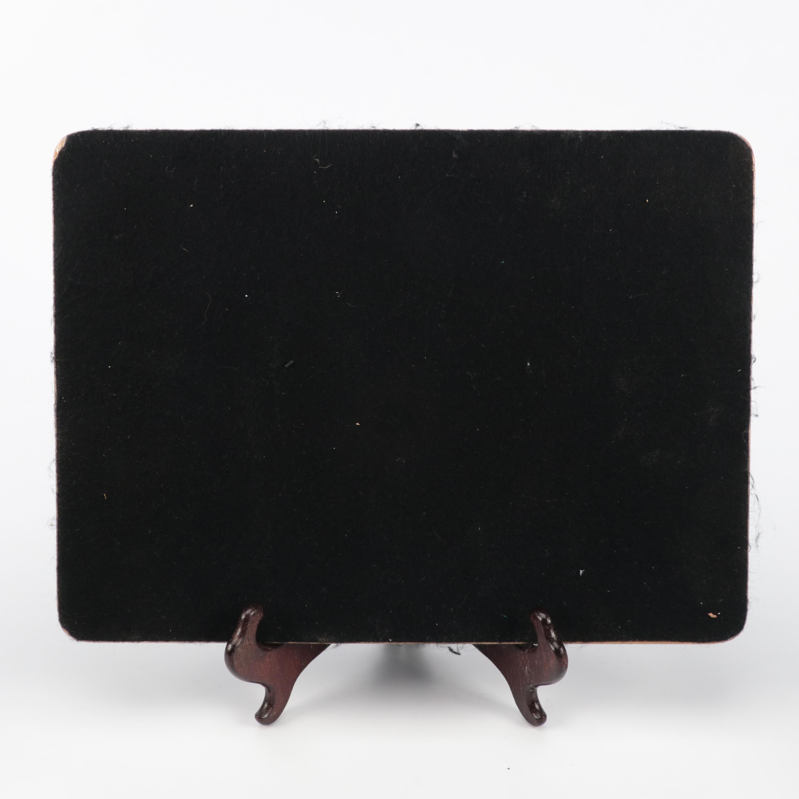 Glass Floral Placemats with Wooden Stand EBTH