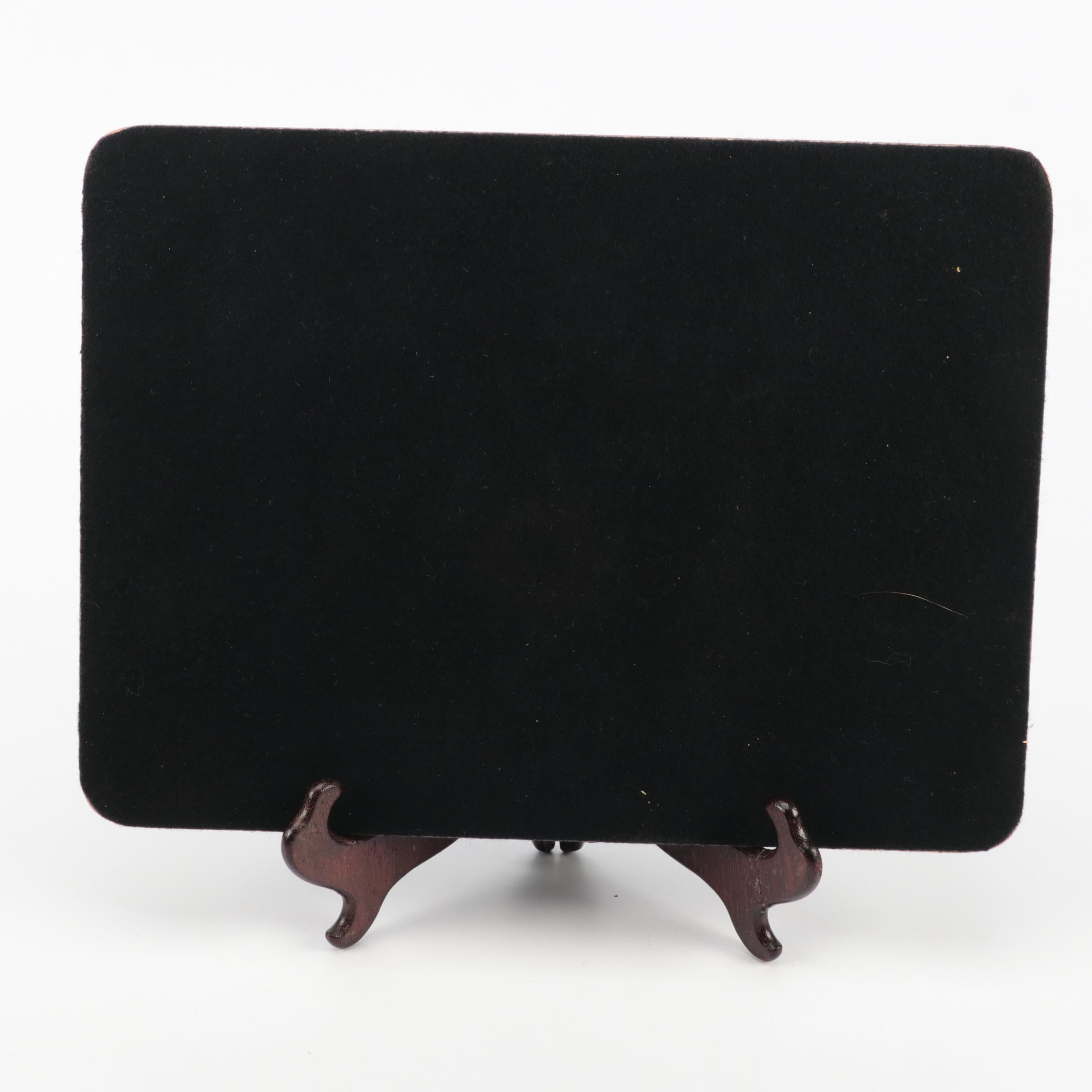 Glass Floral Placemats with Wooden Stand EBTH