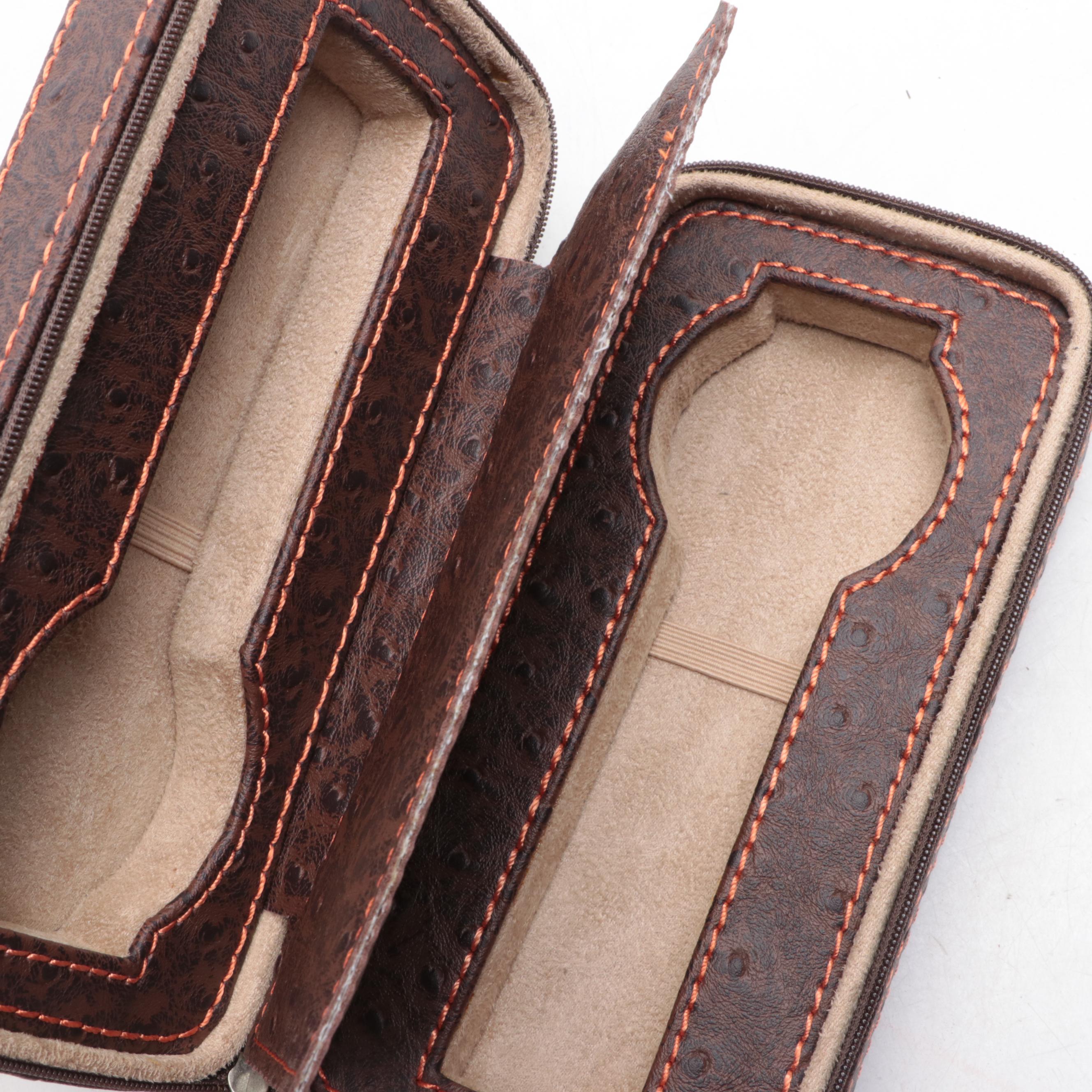 Faux Ostrich Travel Watch Cases and GemPak Faux Leather Vanity Tray EBTH