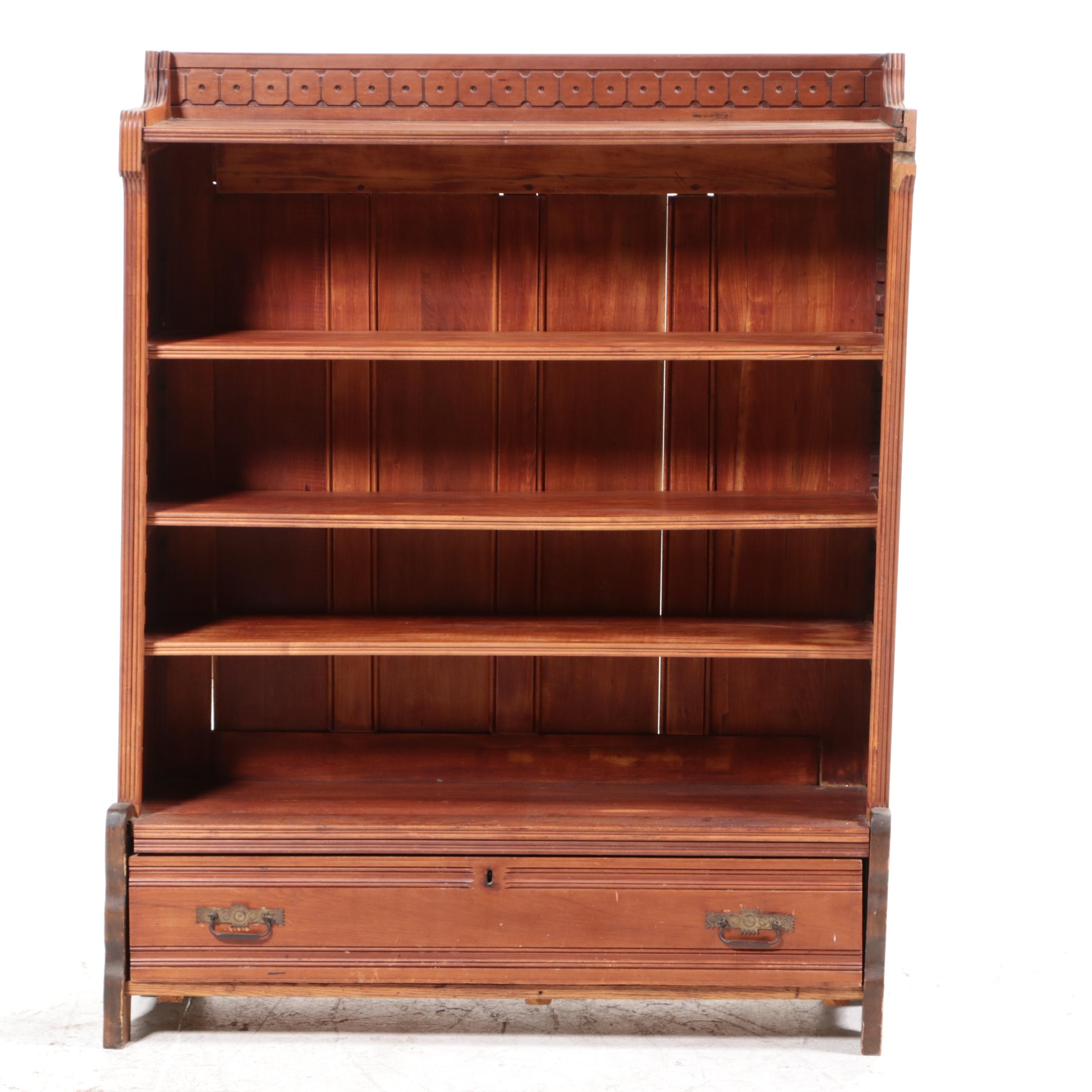 Victorian Cherrywood Bookcase, Late 19th Century EBTH