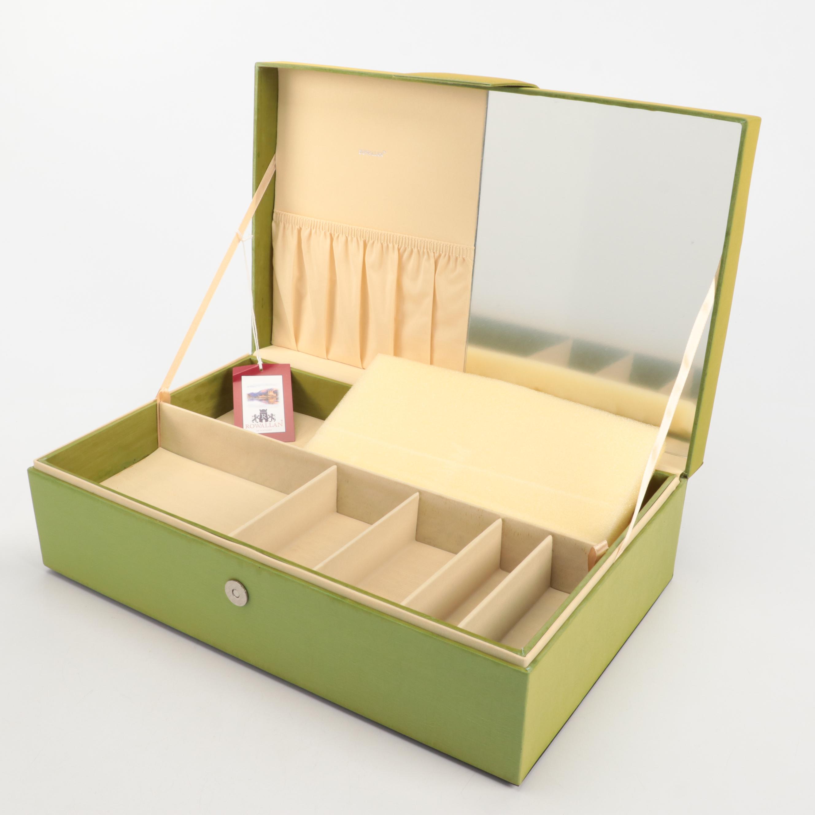 Rowallan Embroidered Fabric Travel Jewelry Boxes EBTH