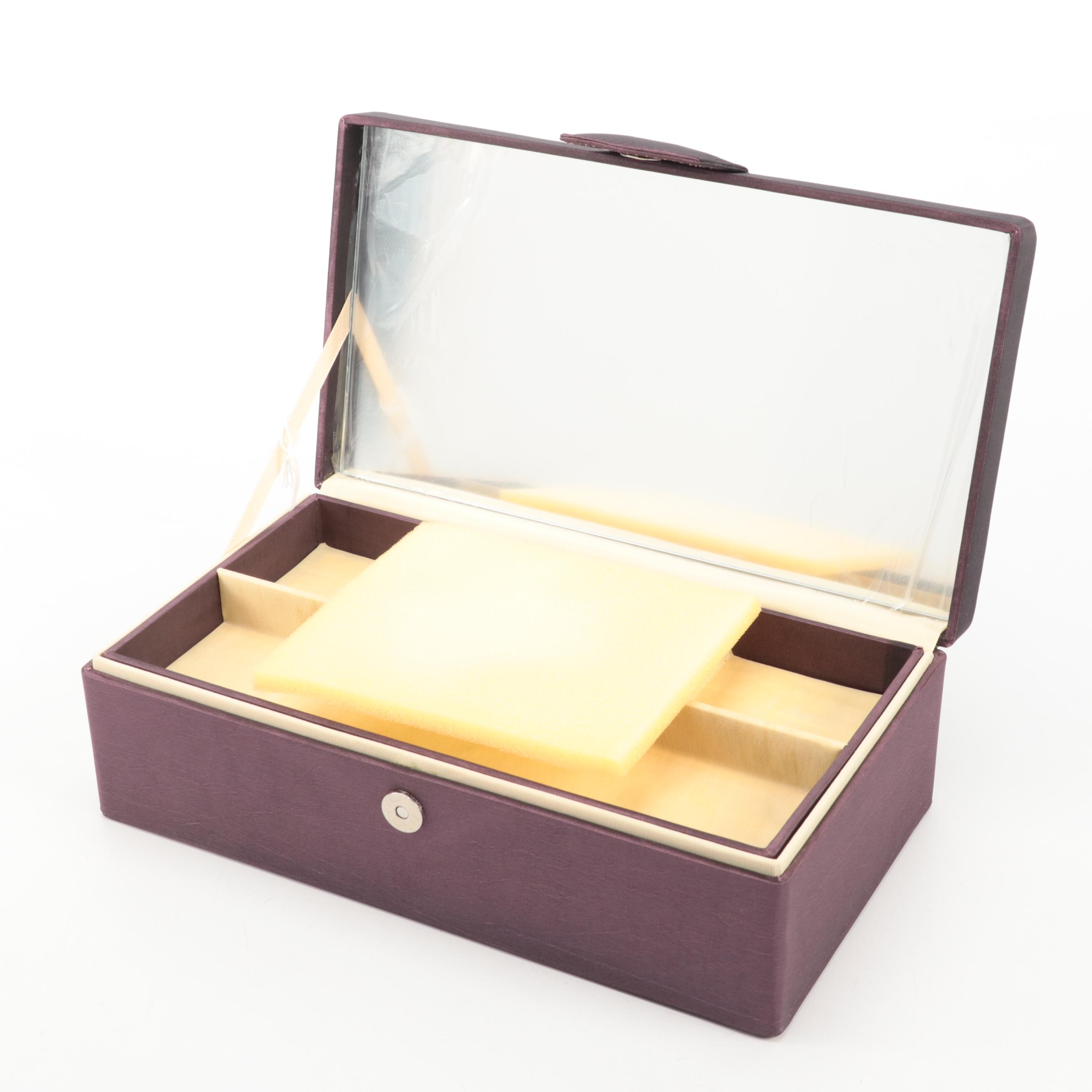 Rowallan Embroidered Fabric Travel Jewelry Boxes EBTH