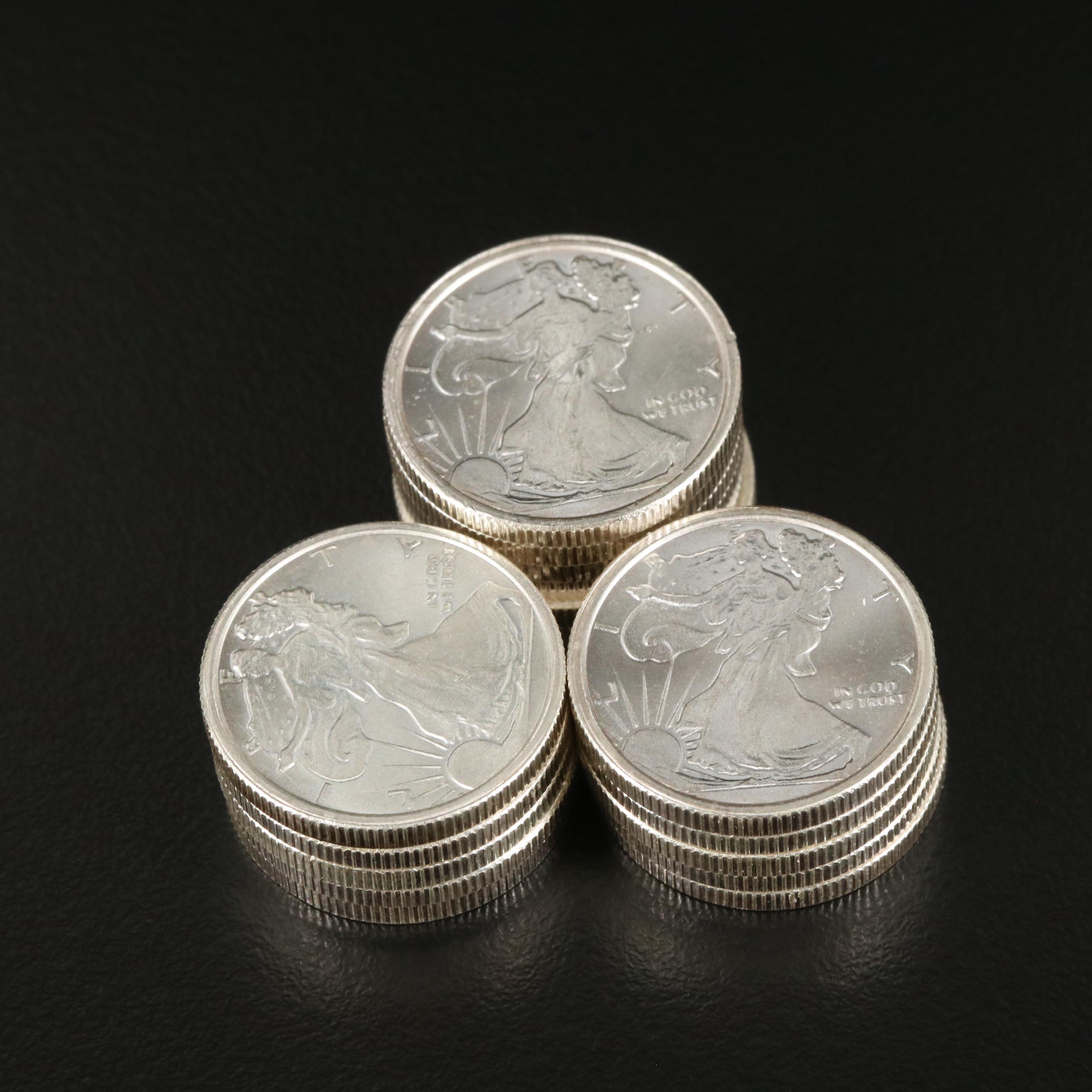 Collection of Sixteen One Quarter Ounce Silver Rounds | EBTH