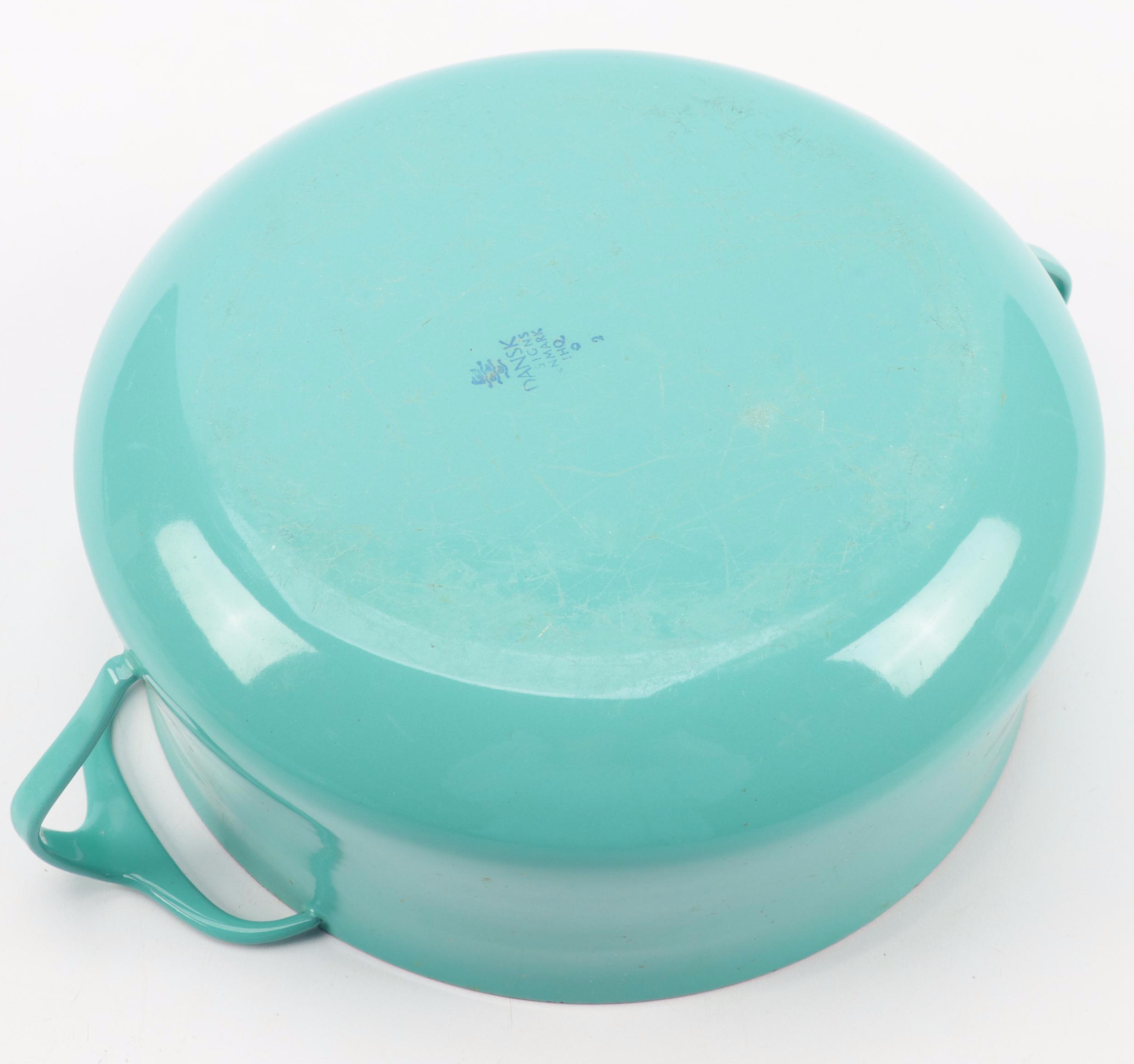 Danish Modern Dansk "Kobenstyle" Teal Enameled Pots and Pans EBTH