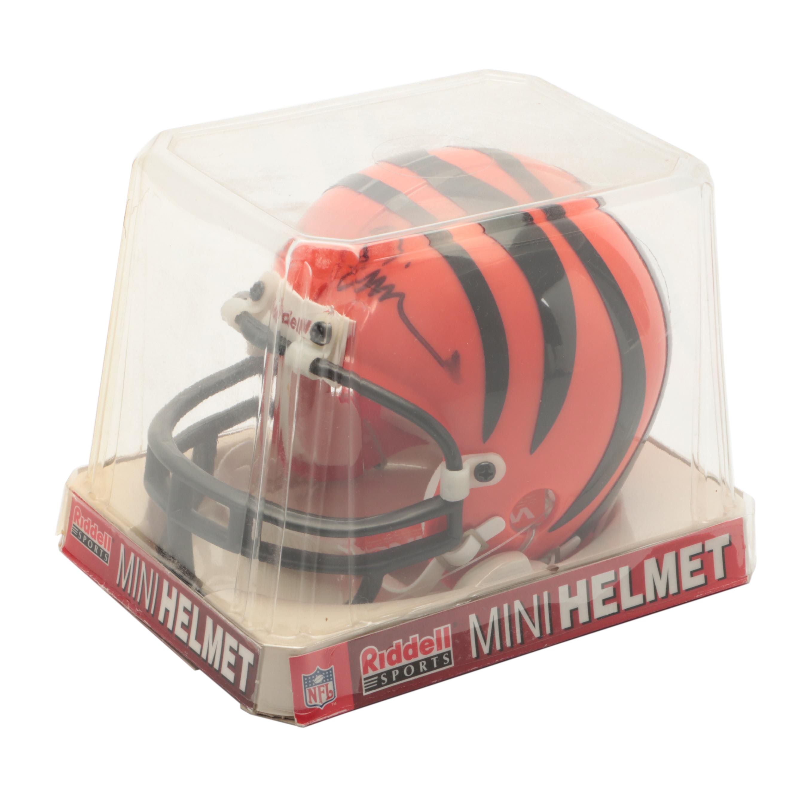 Boomer Esiason Signed Cincinnati Bengals Riddell Mini Helmet EBTH