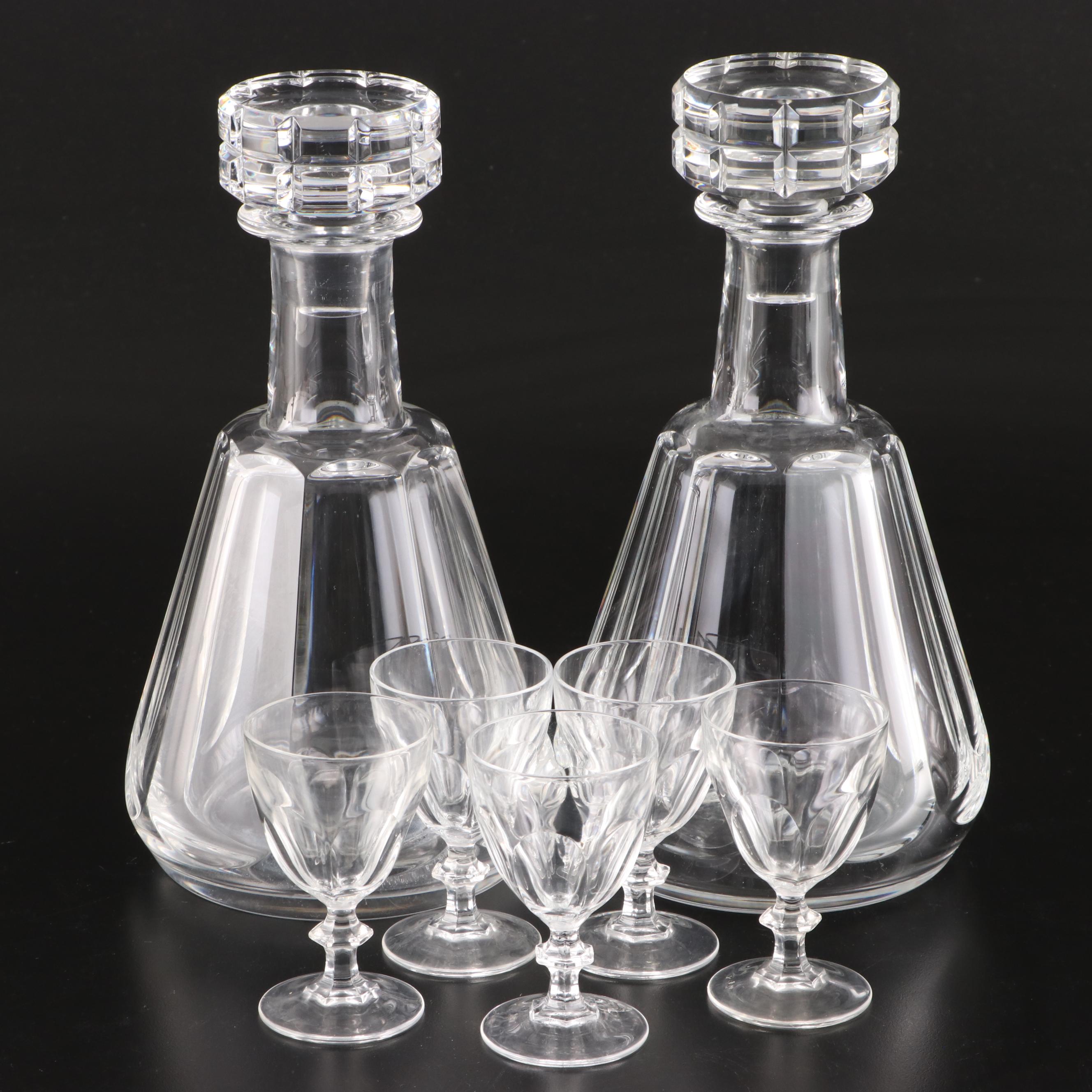 Baccarat Crystal "Tallyrand" Decanters with Other Cordial Glasses EBTH