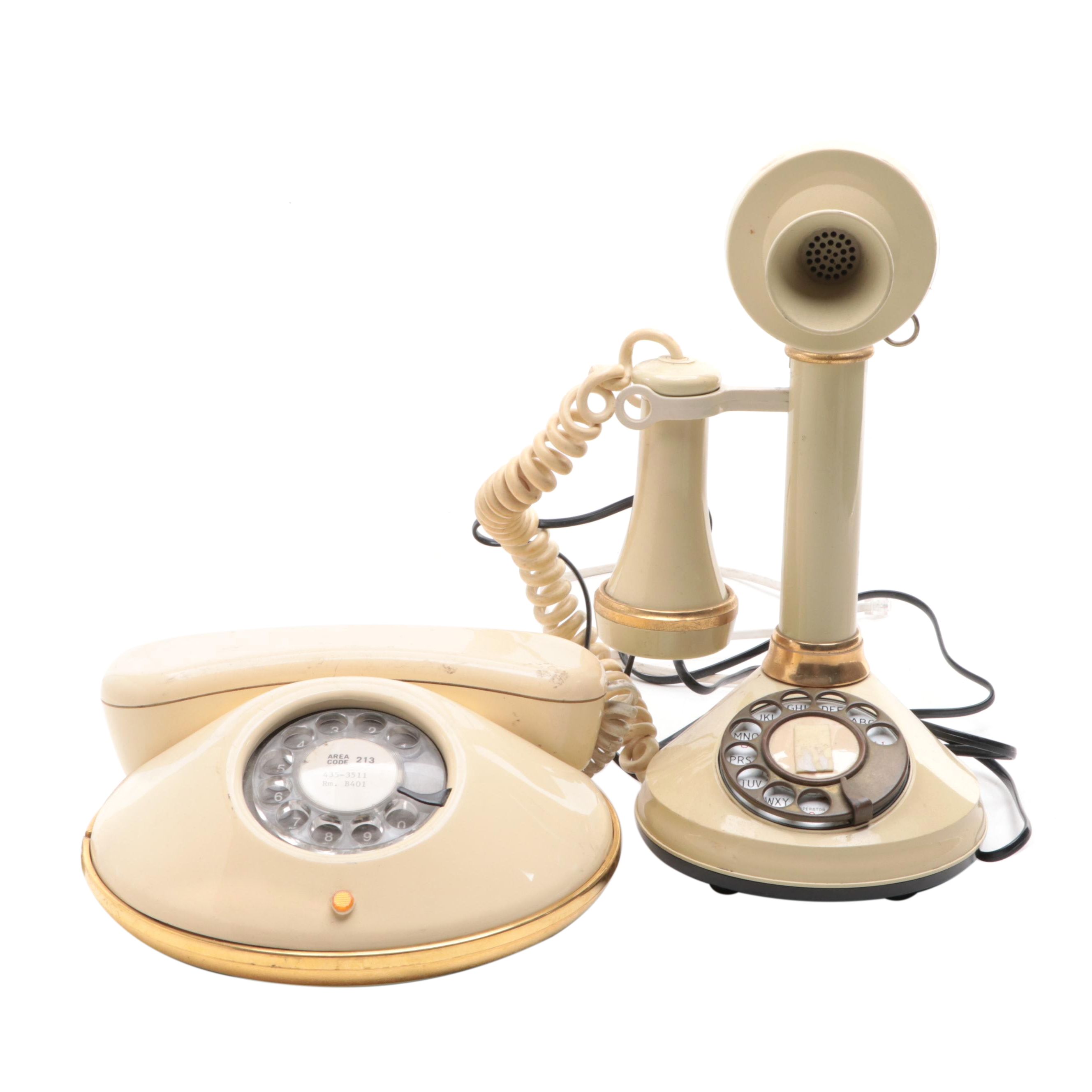 DecoTel with Other Candlestick and Rotary Dial Telephones, Mid to Late