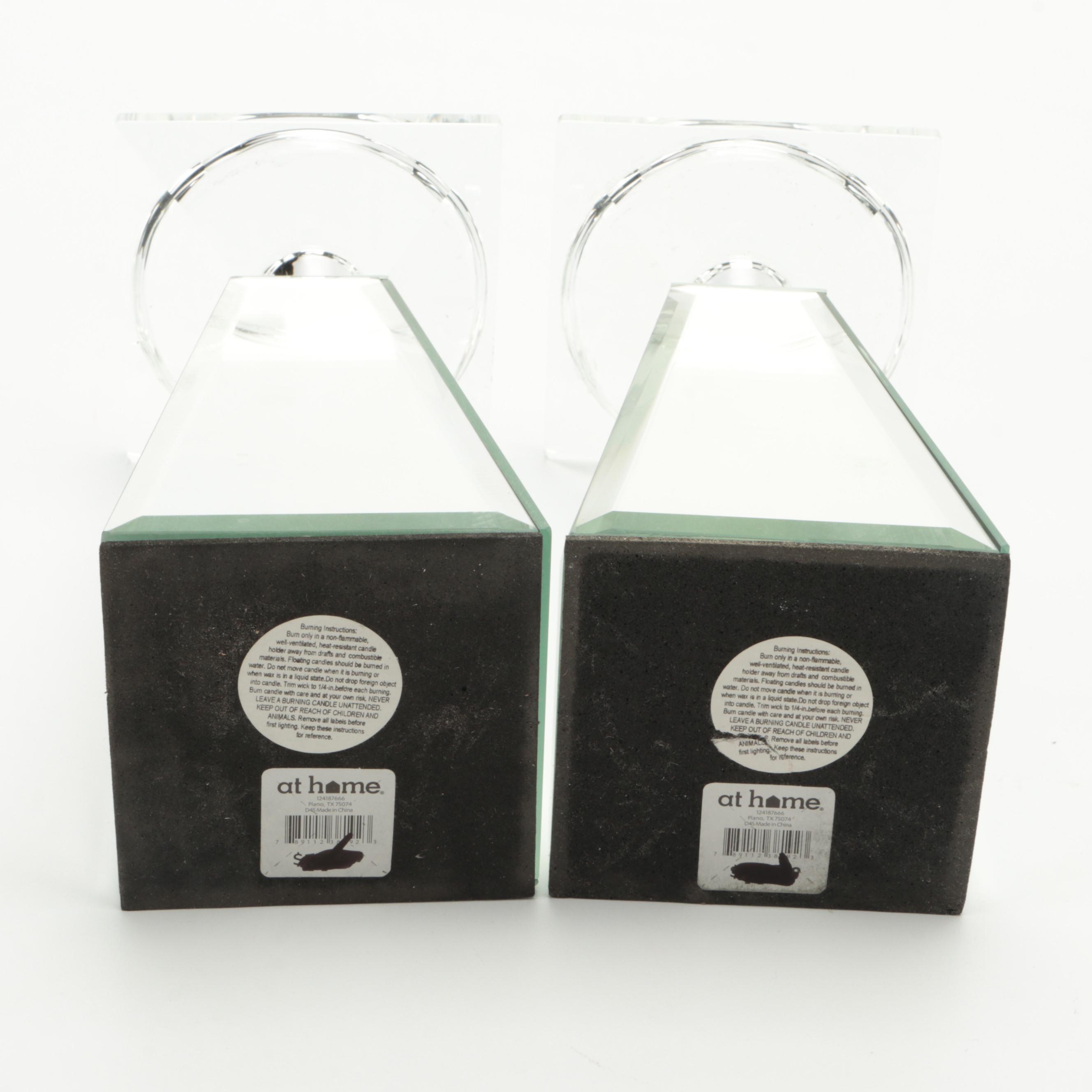 Z Gallerie Mirrored Candle Holders with Other Mirrored Tray EBTH