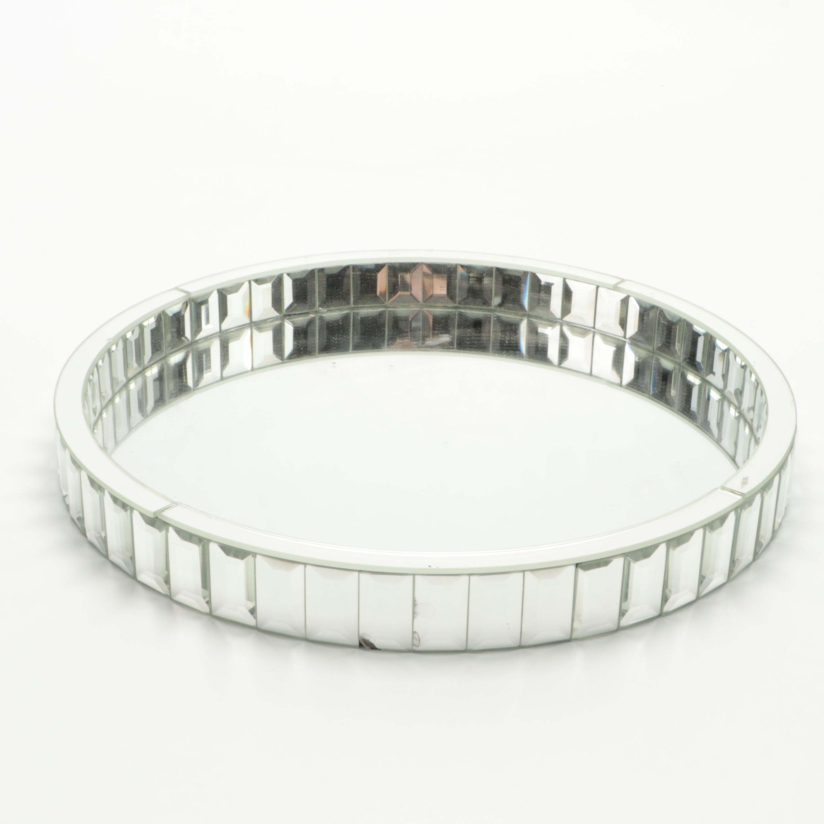 Z Gallerie Mirrored Candle Holders with Other Mirrored Tray EBTH