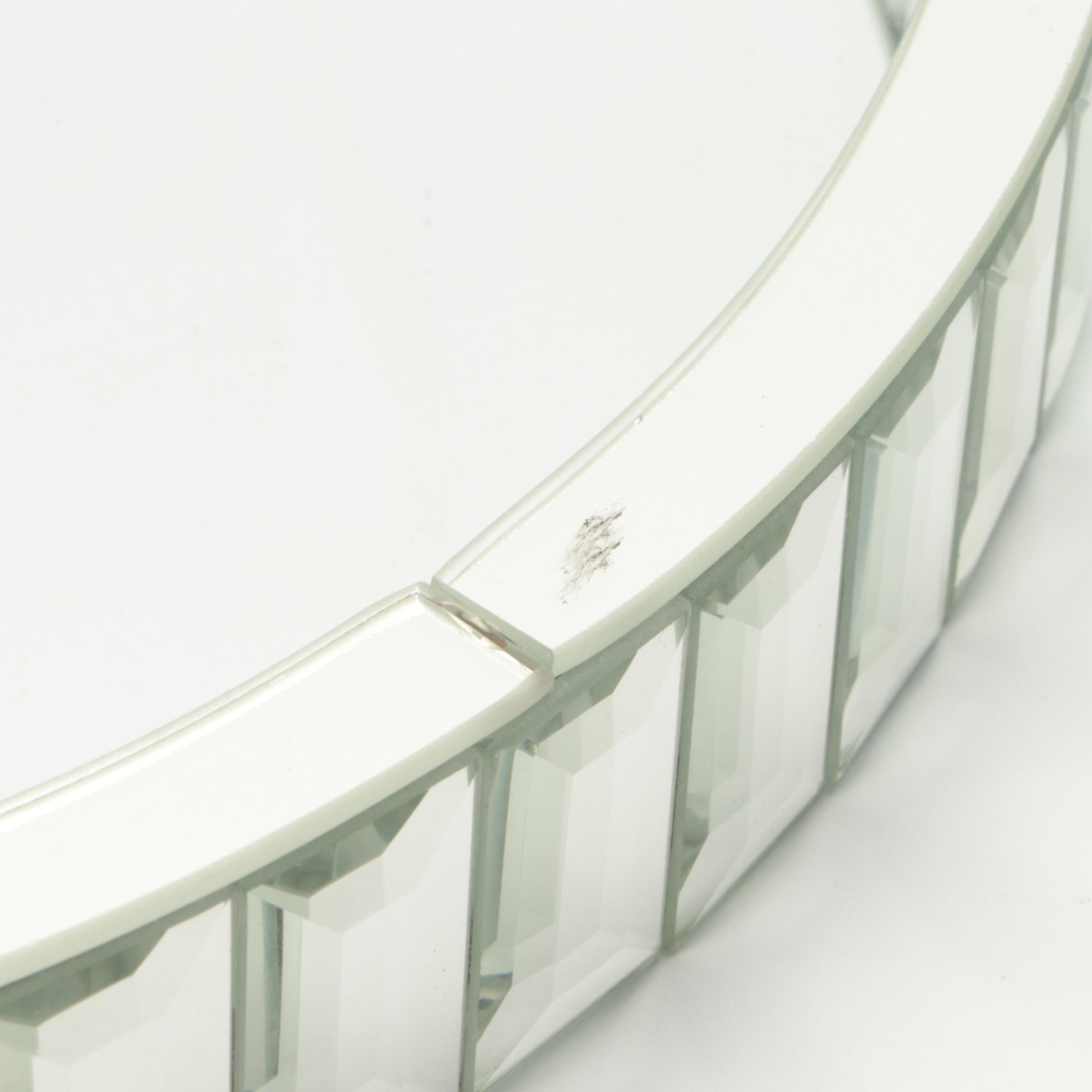 Z Gallerie Mirrored Candle Holders with Other Mirrored Tray EBTH