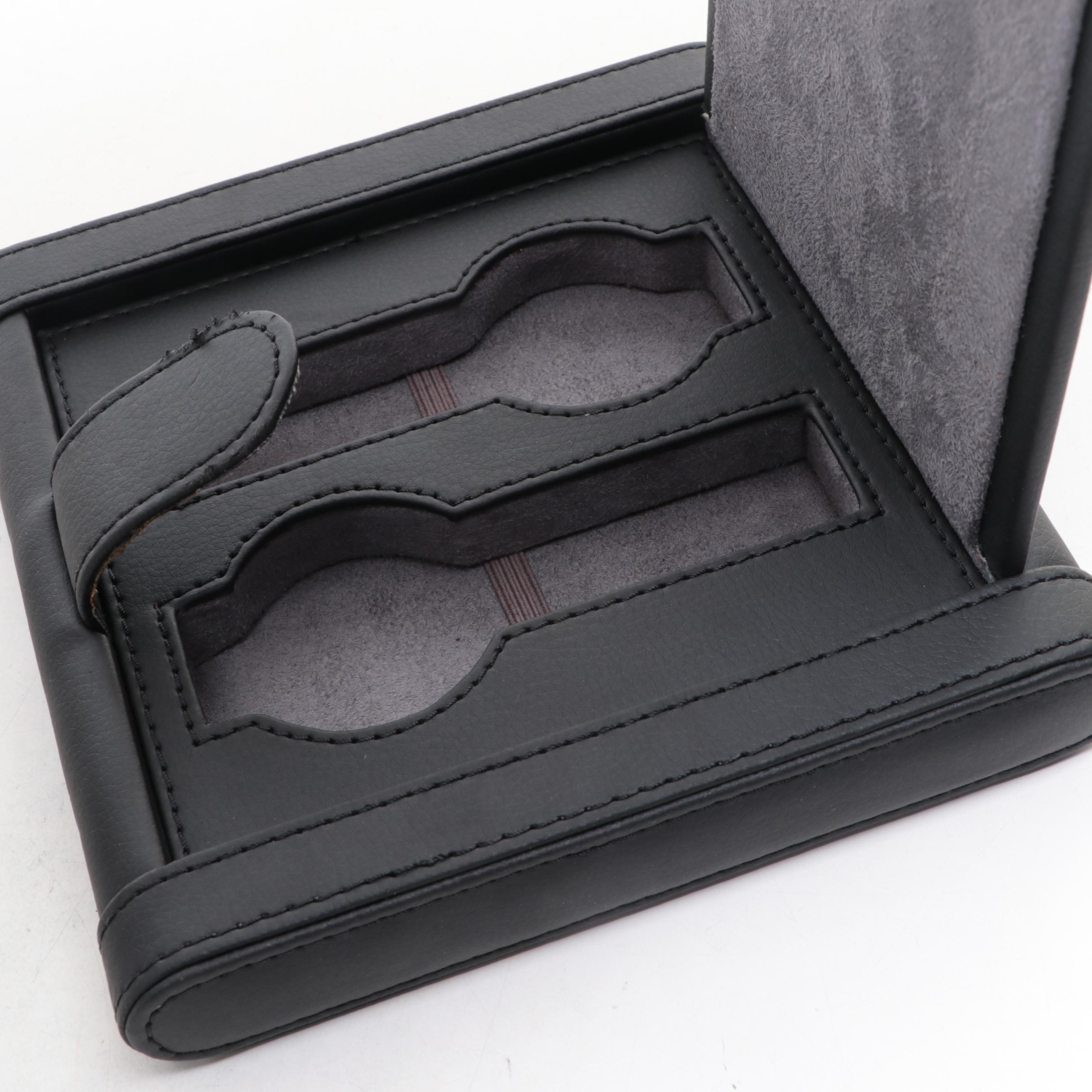 Leather Electric Rotating Watch Display Case with Holder EBTH