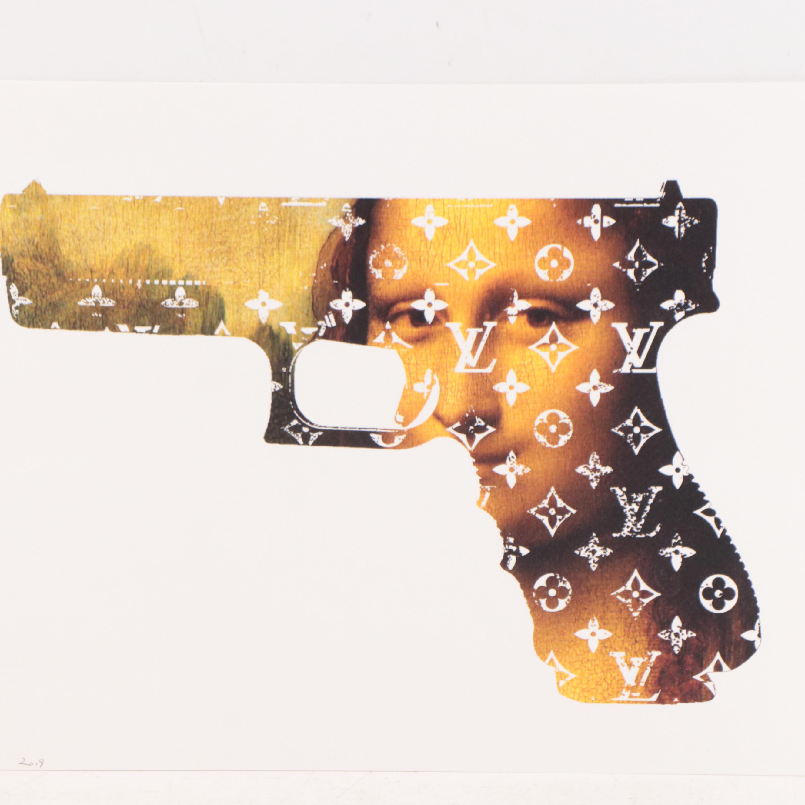 Death NYC Pop Art Graphic Print of Mona Lisa Gun, 2019 EBTH