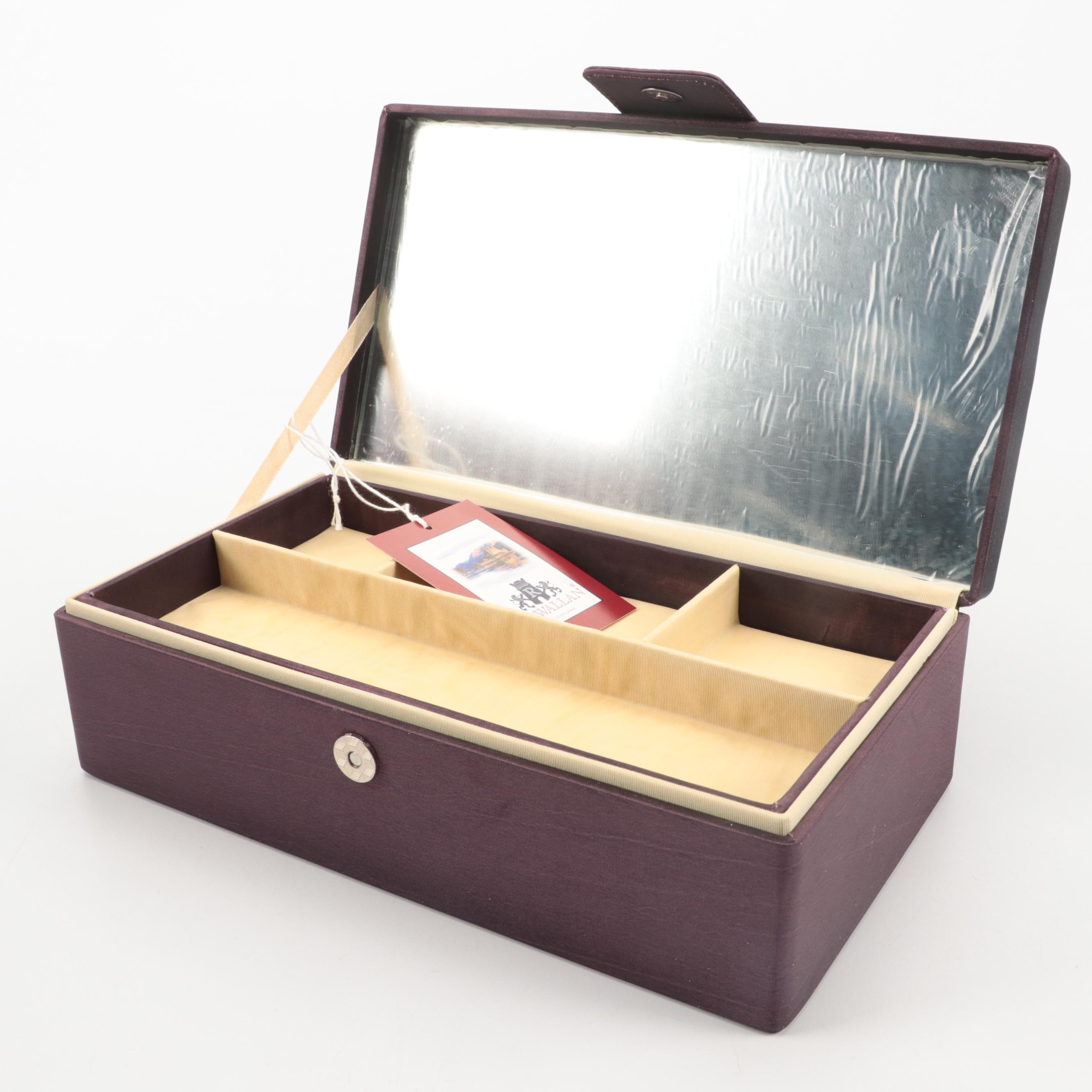 Rowallan Embroidered Fabric Travel Jewelry Boxes EBTH