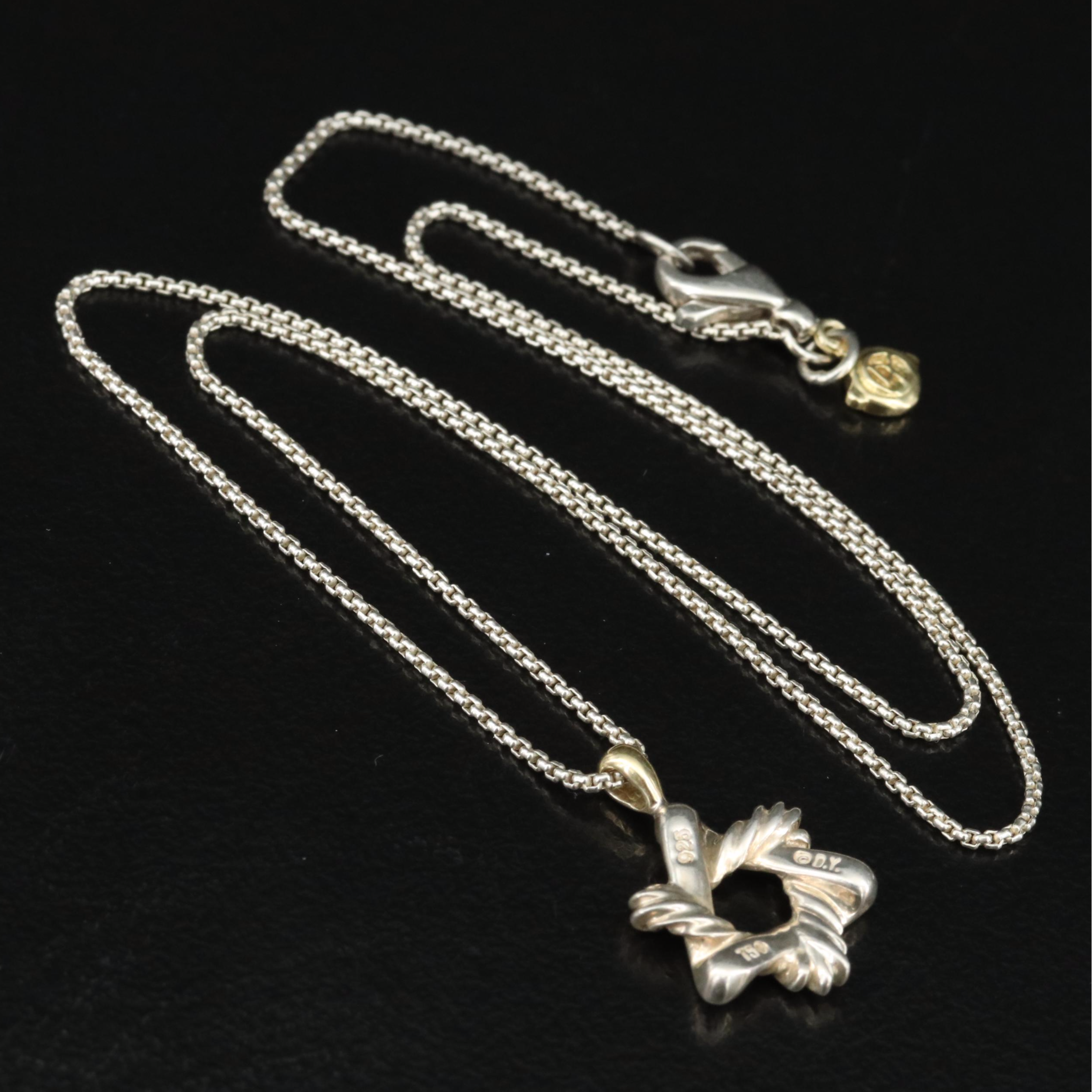 David Yurman Cable Classic Sterling Star of David Pendant Necklace EBTH
