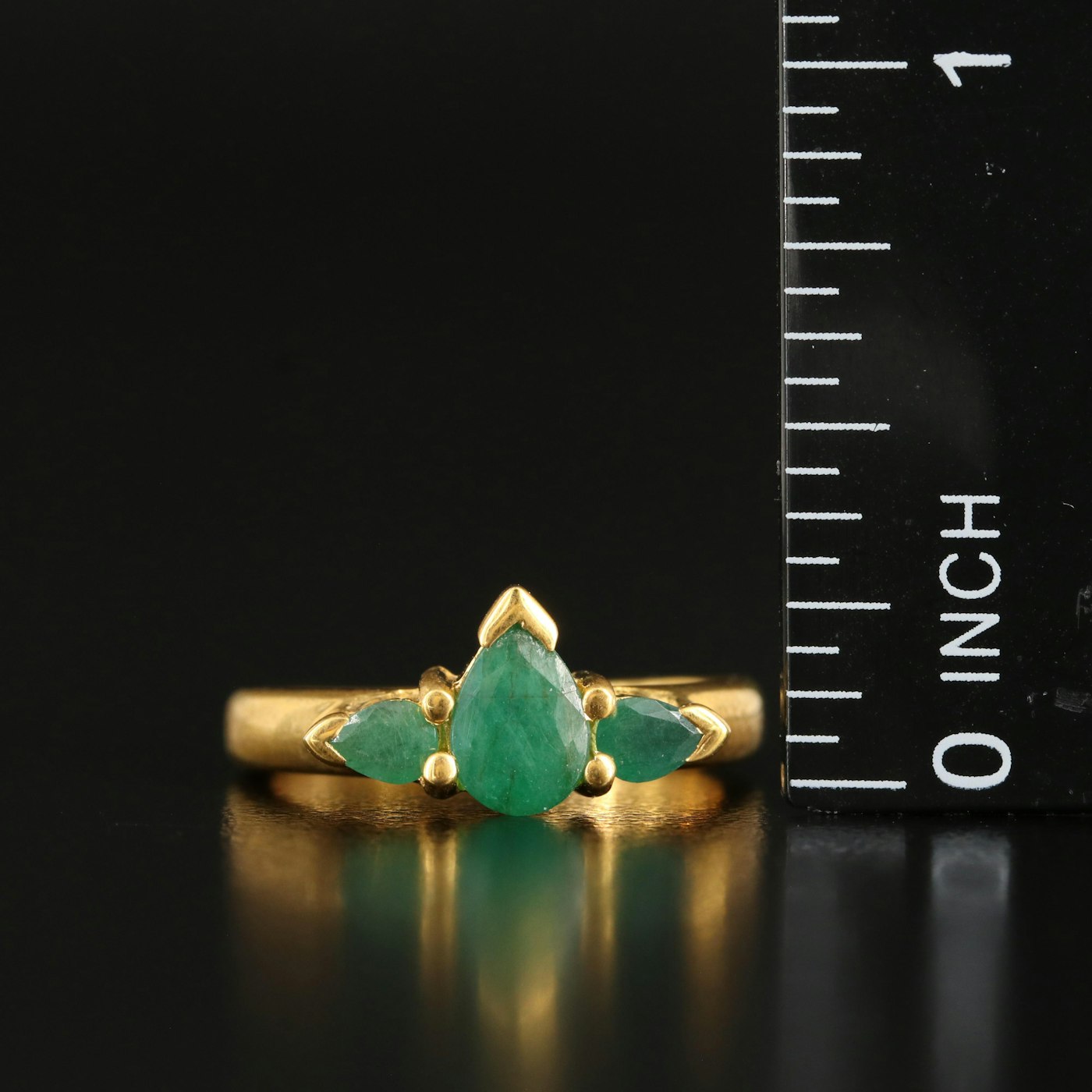 Gold-Tone Sterling Emerald Ring | EBTH