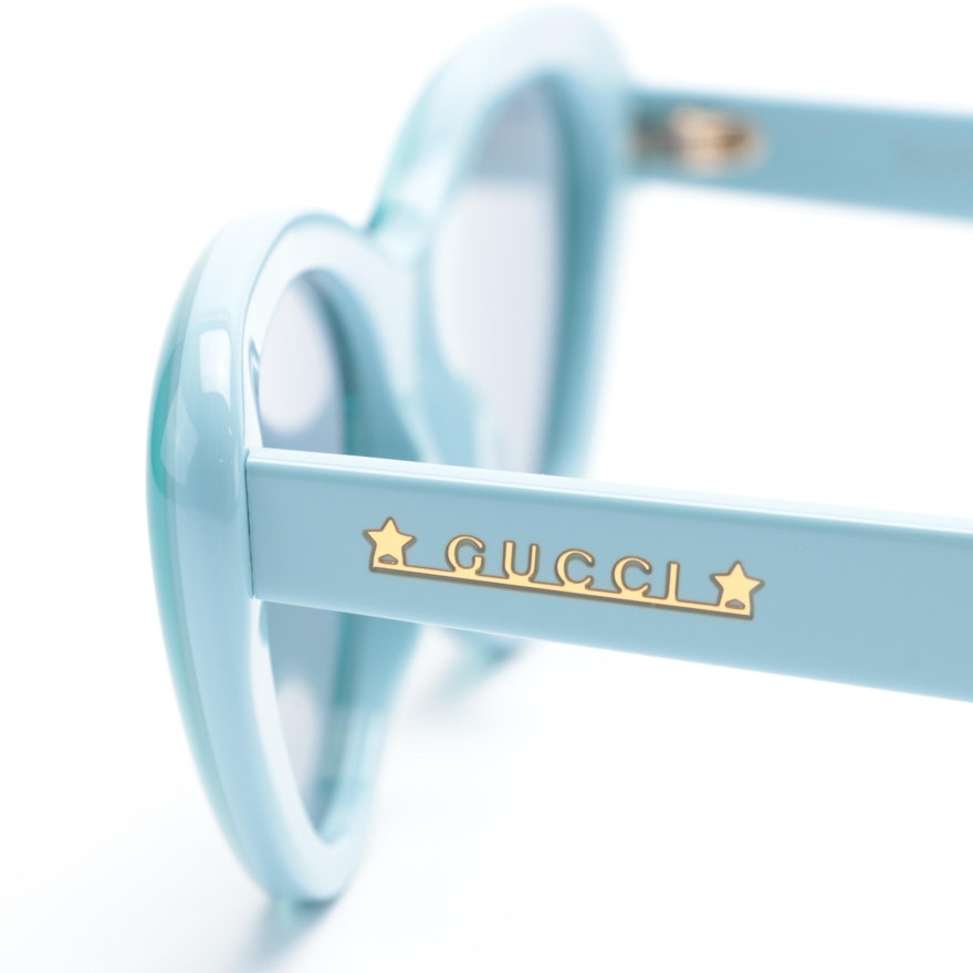 Gucci Gg1170s Light Blue Cat Eye Sunglasses With Case Ebth