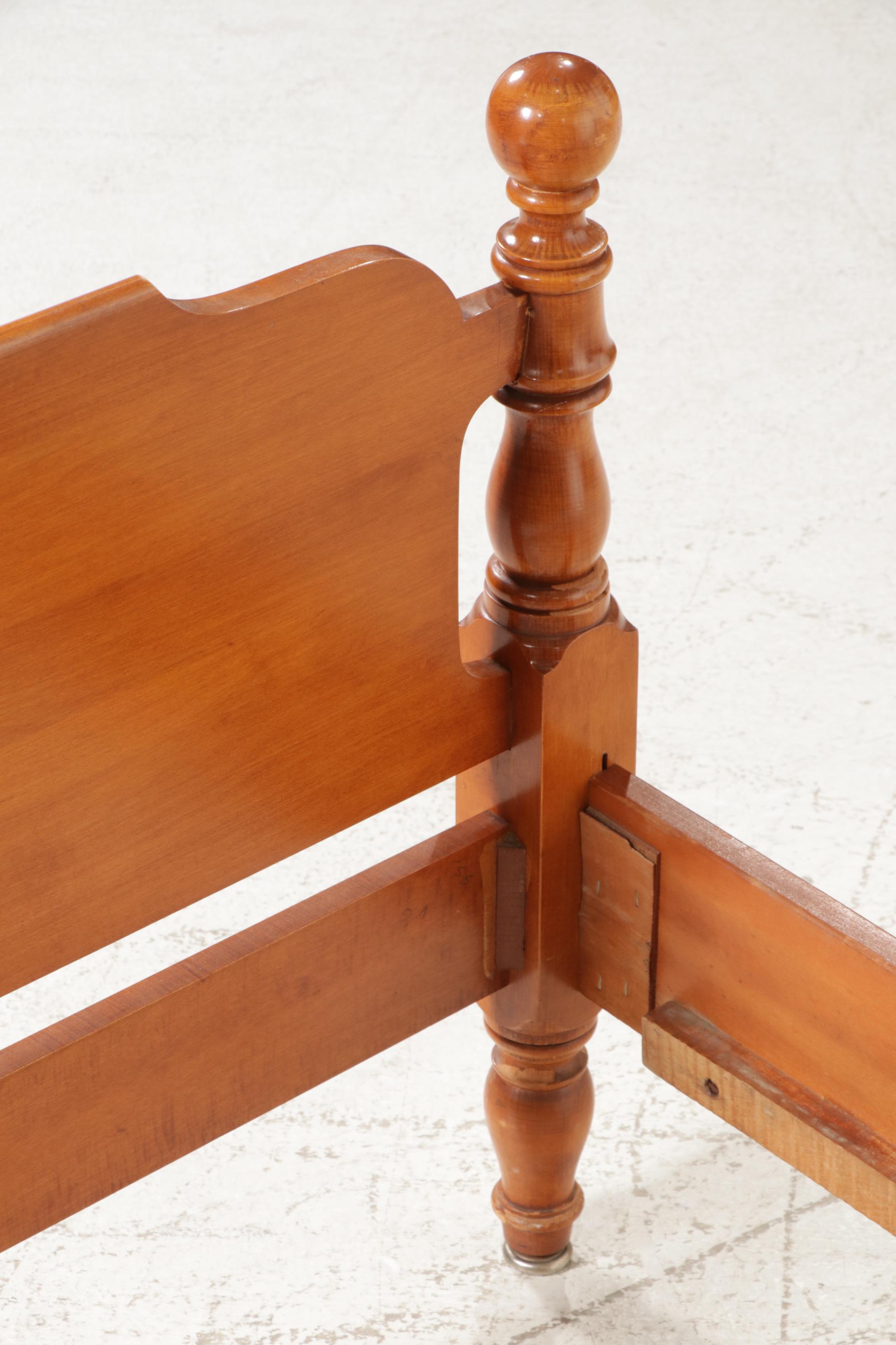 Kling Furniture Co. Early American Style Maple Twin Bed Frames with