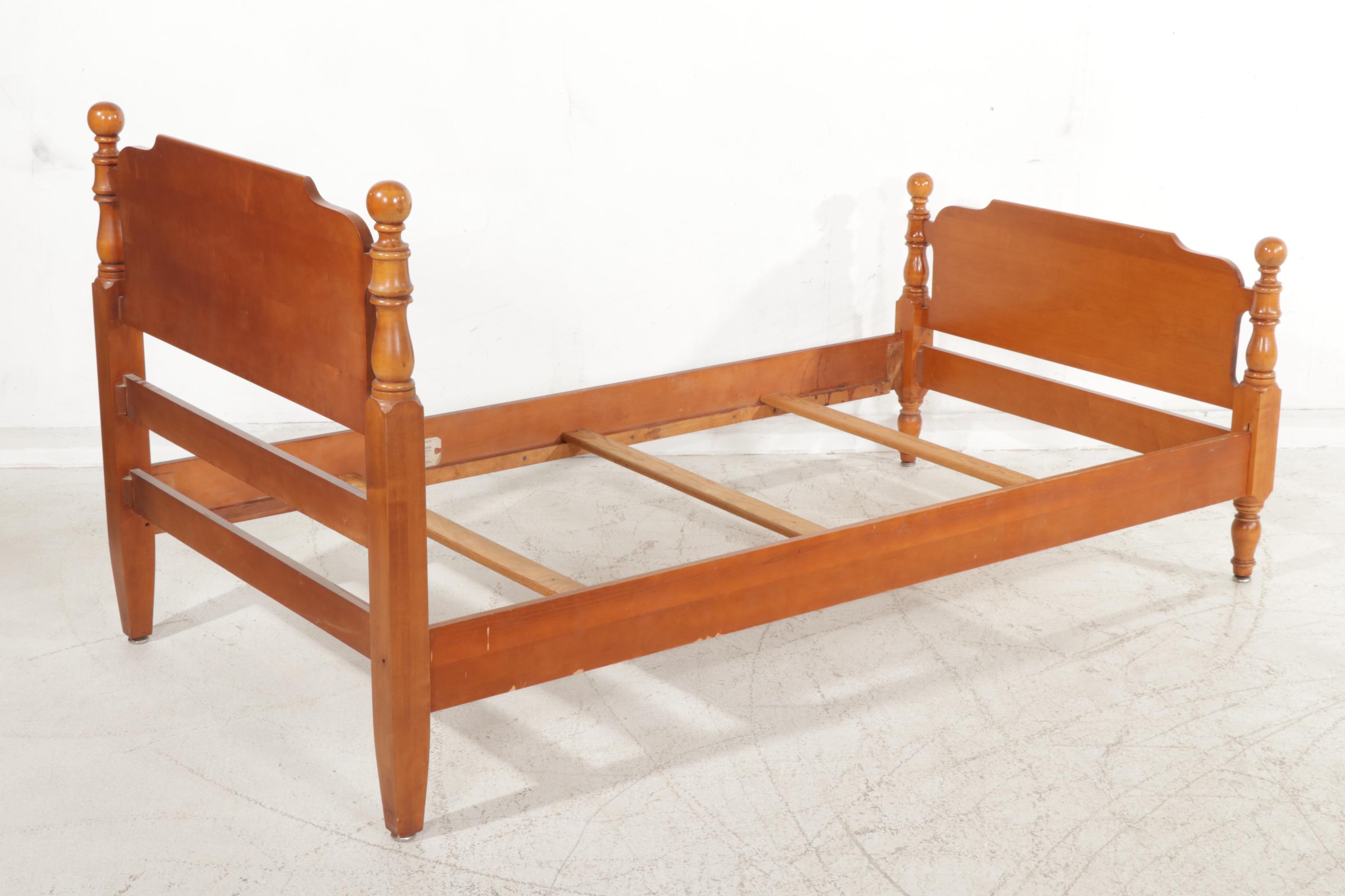 Kling Furniture Co. Early American Style Maple Twin Bed Frames with
