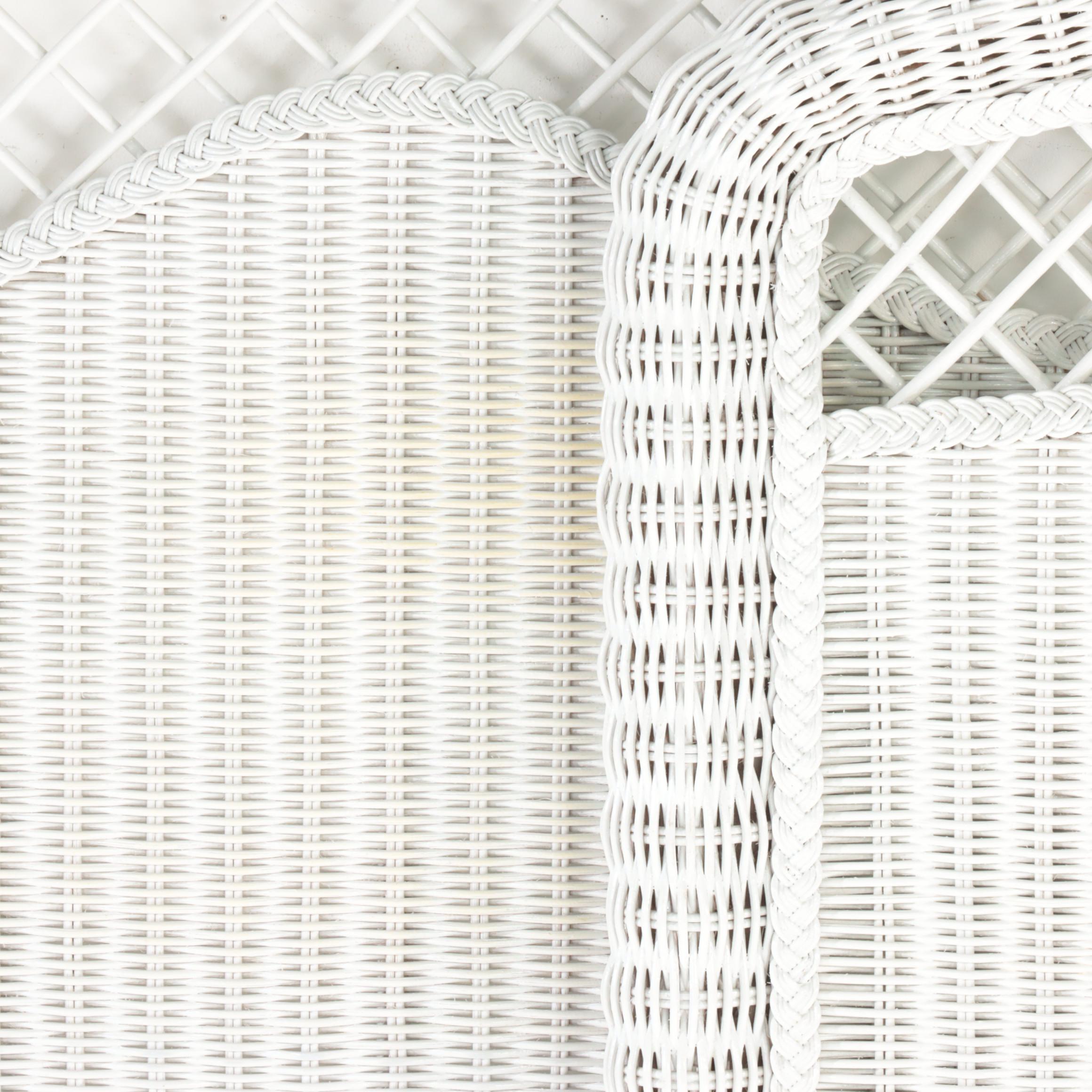 Two Lexington/Henry Link WhitePainted Wicker Twin Headboards and