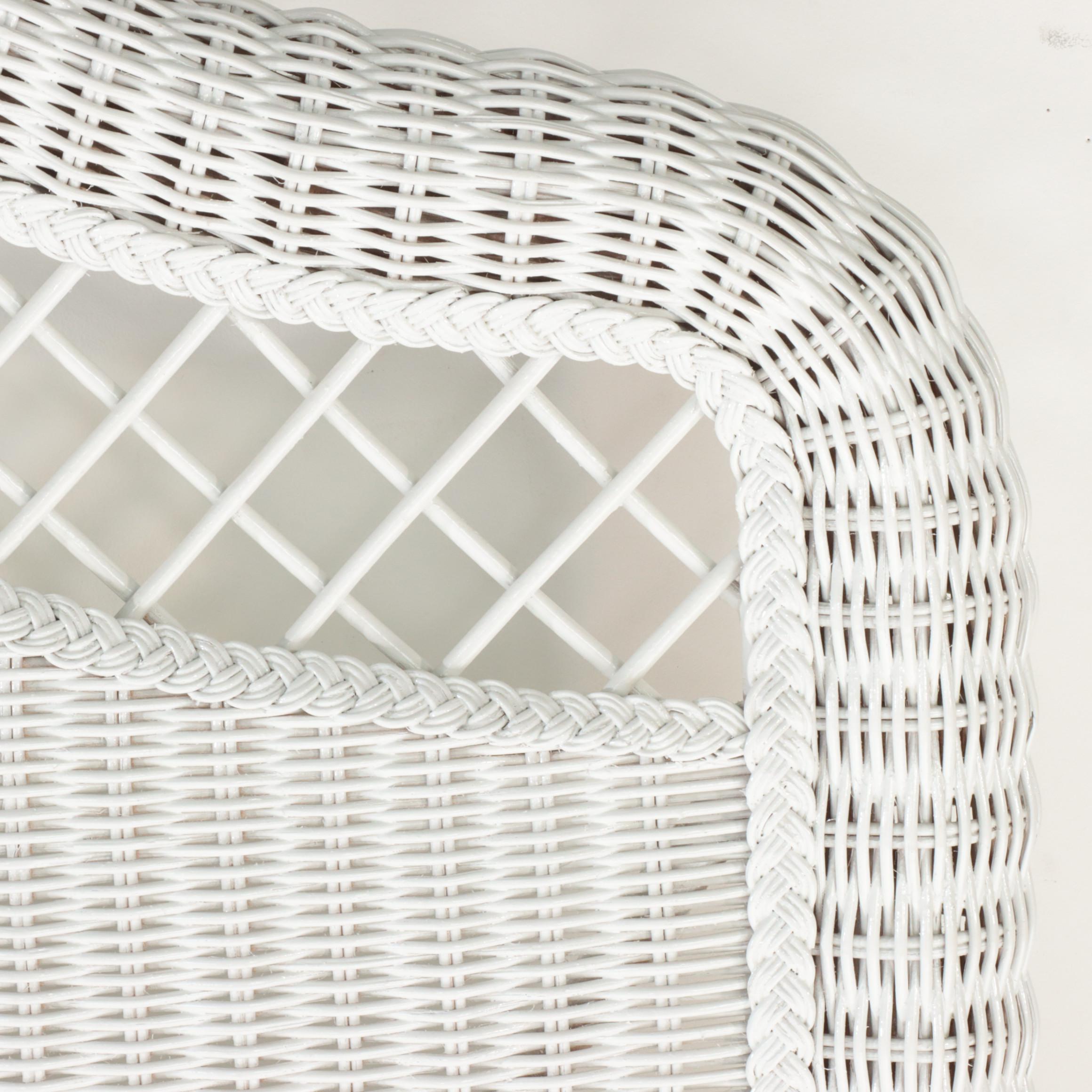 Two Lexington/Henry Link WhitePainted Wicker Twin Headboards and