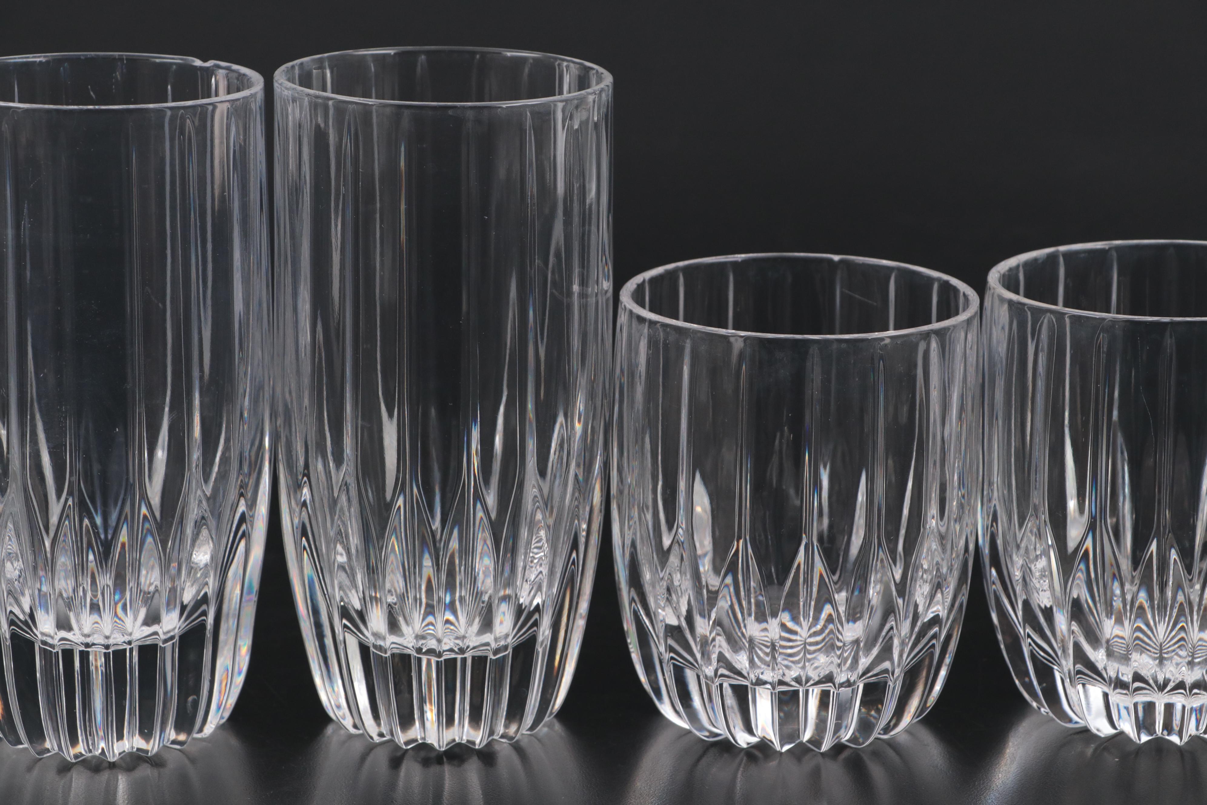 Mikasa "Park Lane" Crystal Double Old Fashioneds and Highball Glasses