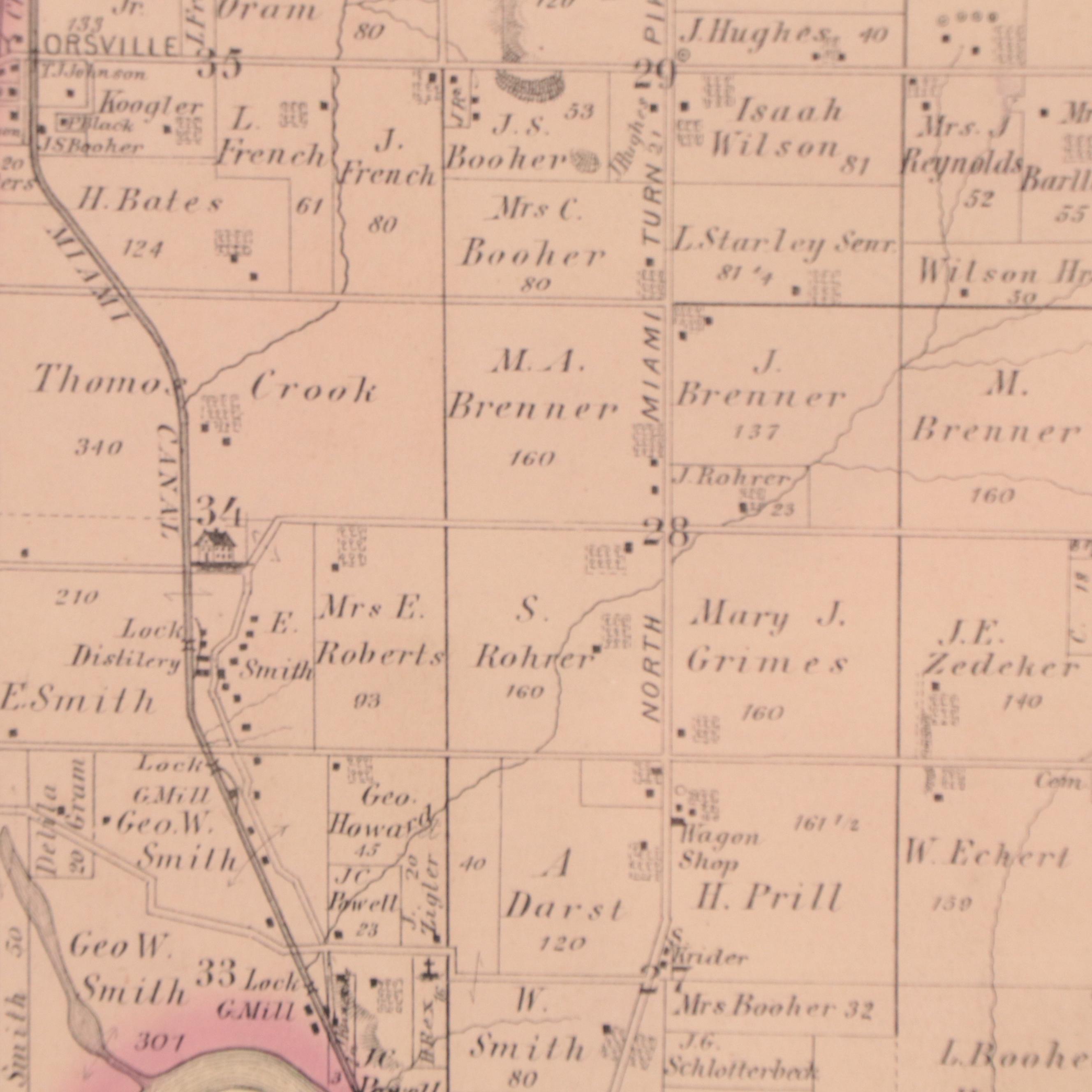 L.H. Everts Lithograph "Map of Wayne Township," Circa 1875 EBTH