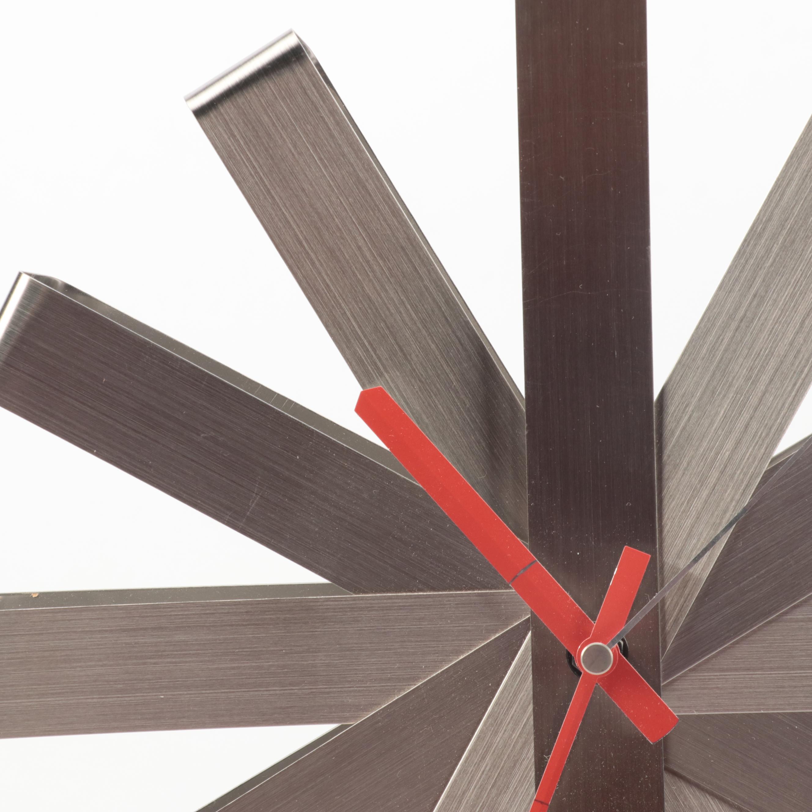 Umbra Brushed Stainless "Ribbon" Wall Clock EBTH