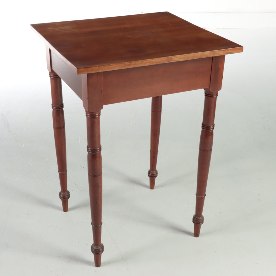 American Sheraton Style Cherry Single Drawer Side TableNeed Help?