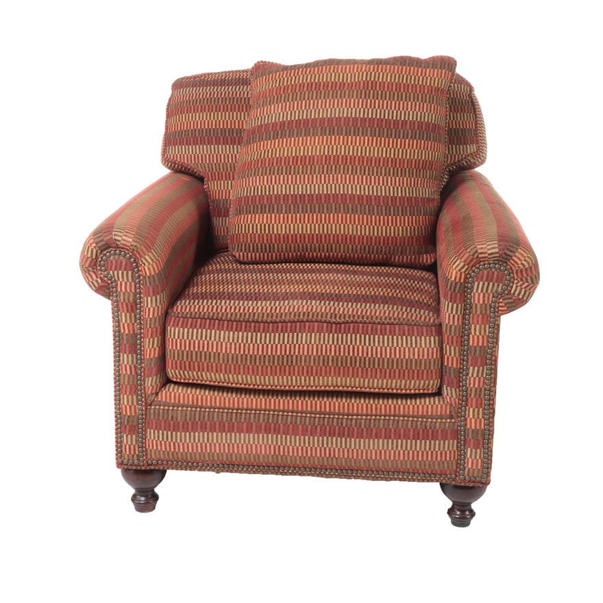 Broyhill Custom Upholstered Easy Armchair With Nailheads Ebth