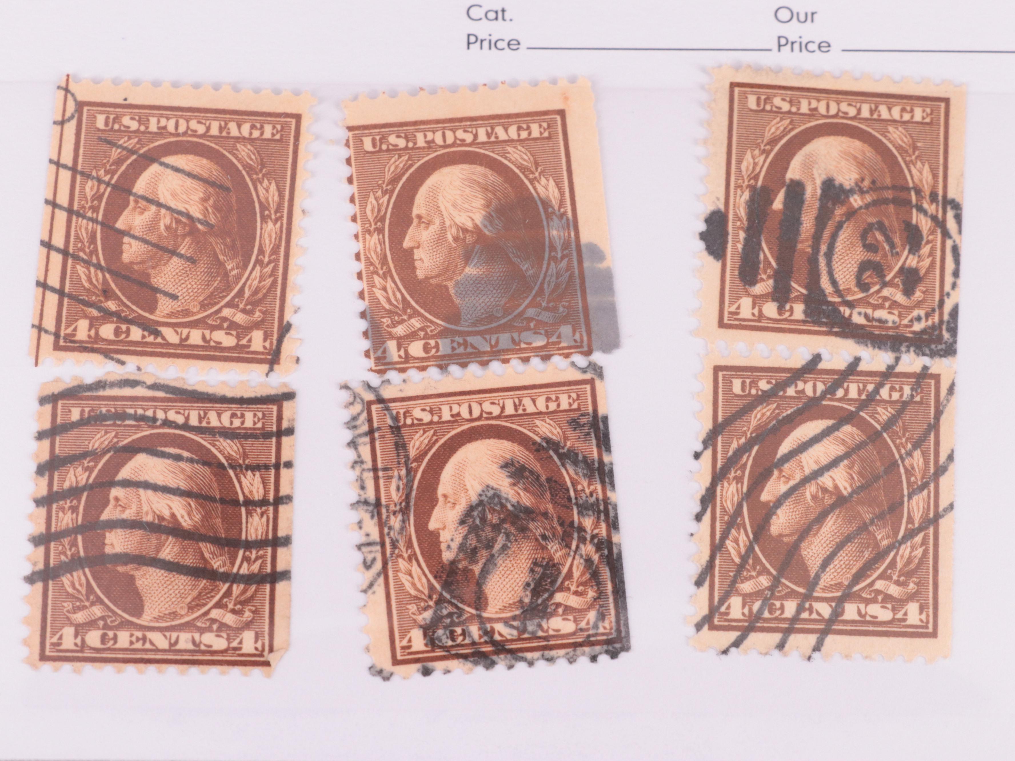 Dealer Cards of Early 20th Century Washington and Franklin Postage