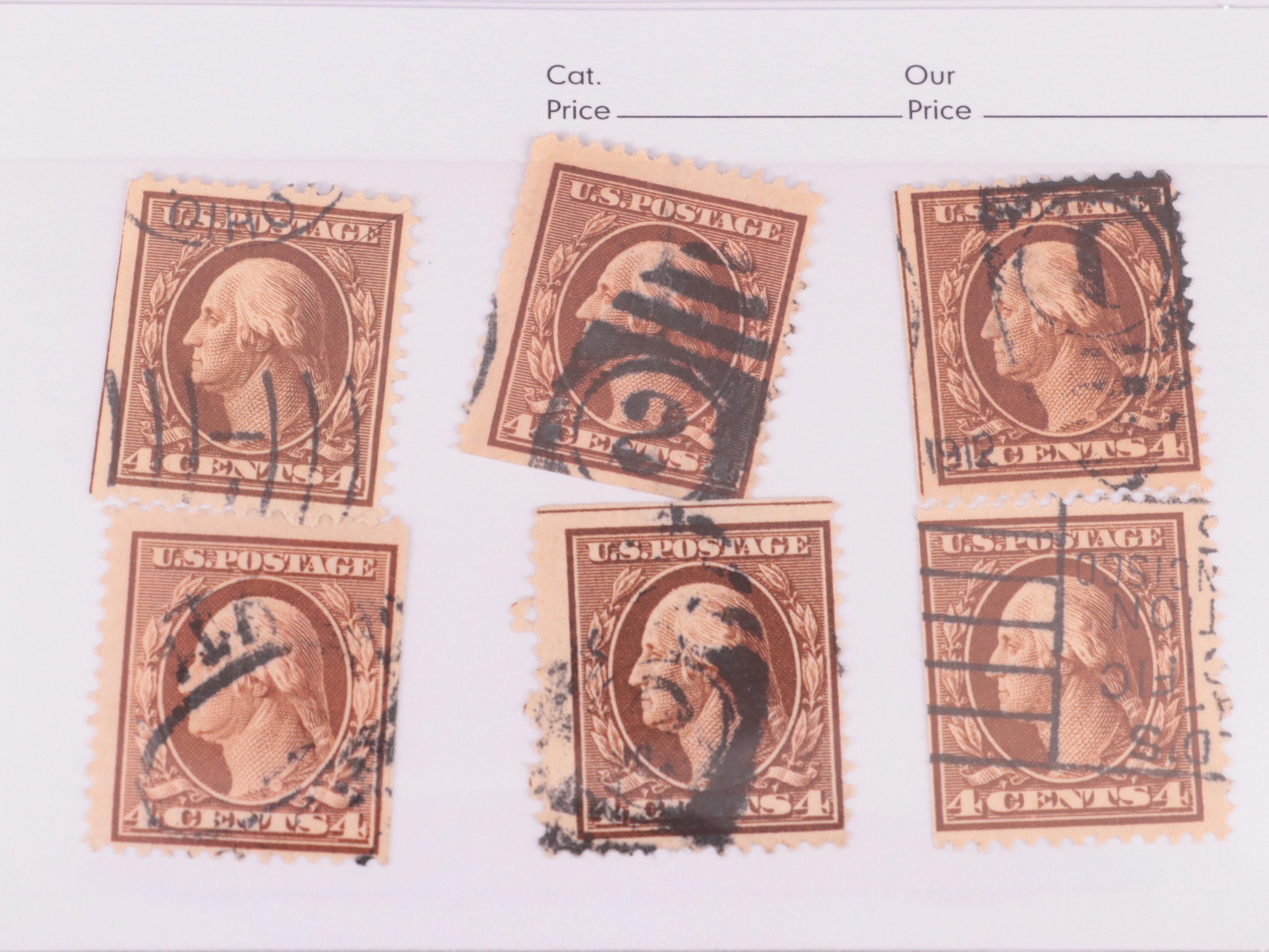 Dealer Cards of Early 20th Century Washington and Franklin Postage