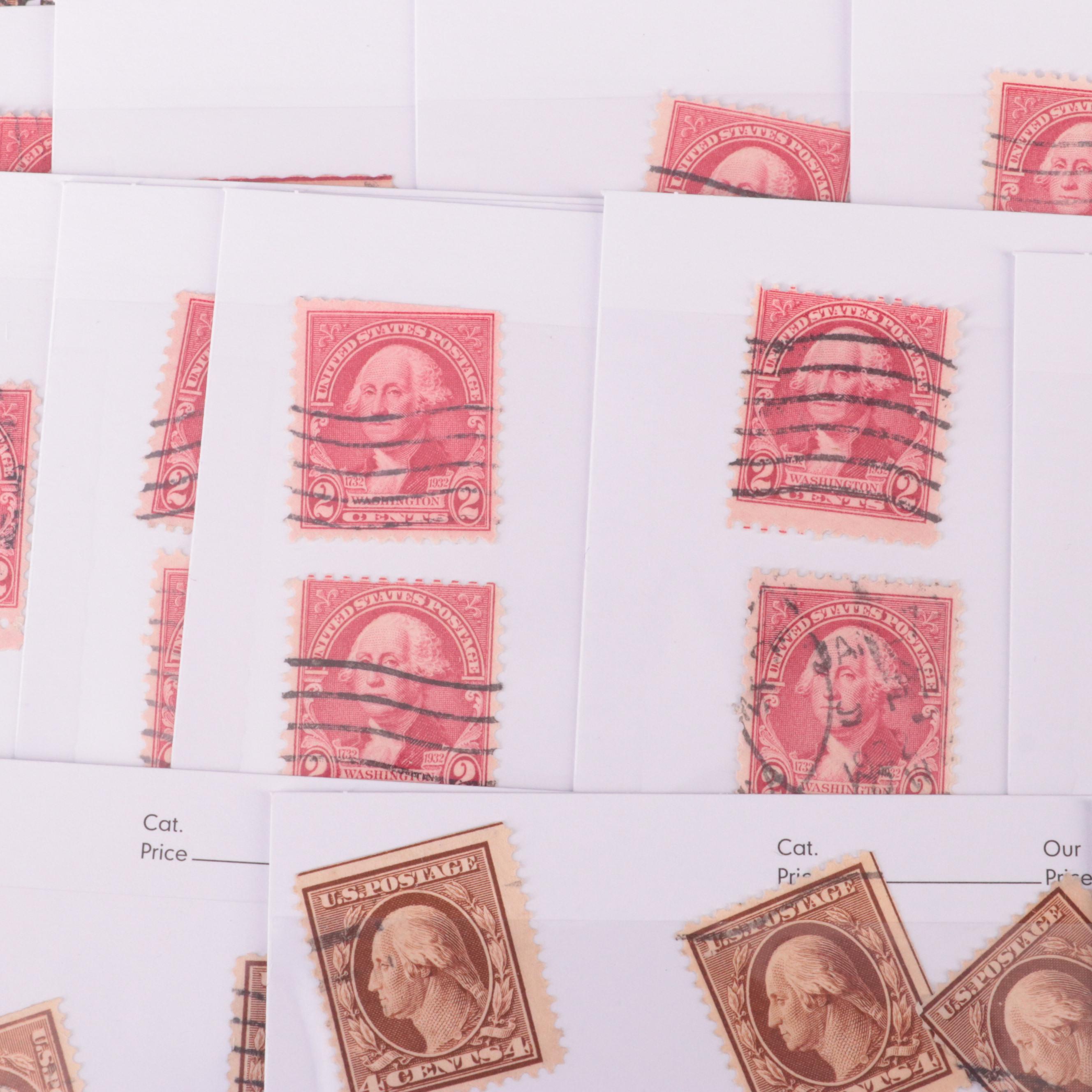 Dealer Cards of Early 20th Century Washington and Franklin Postage