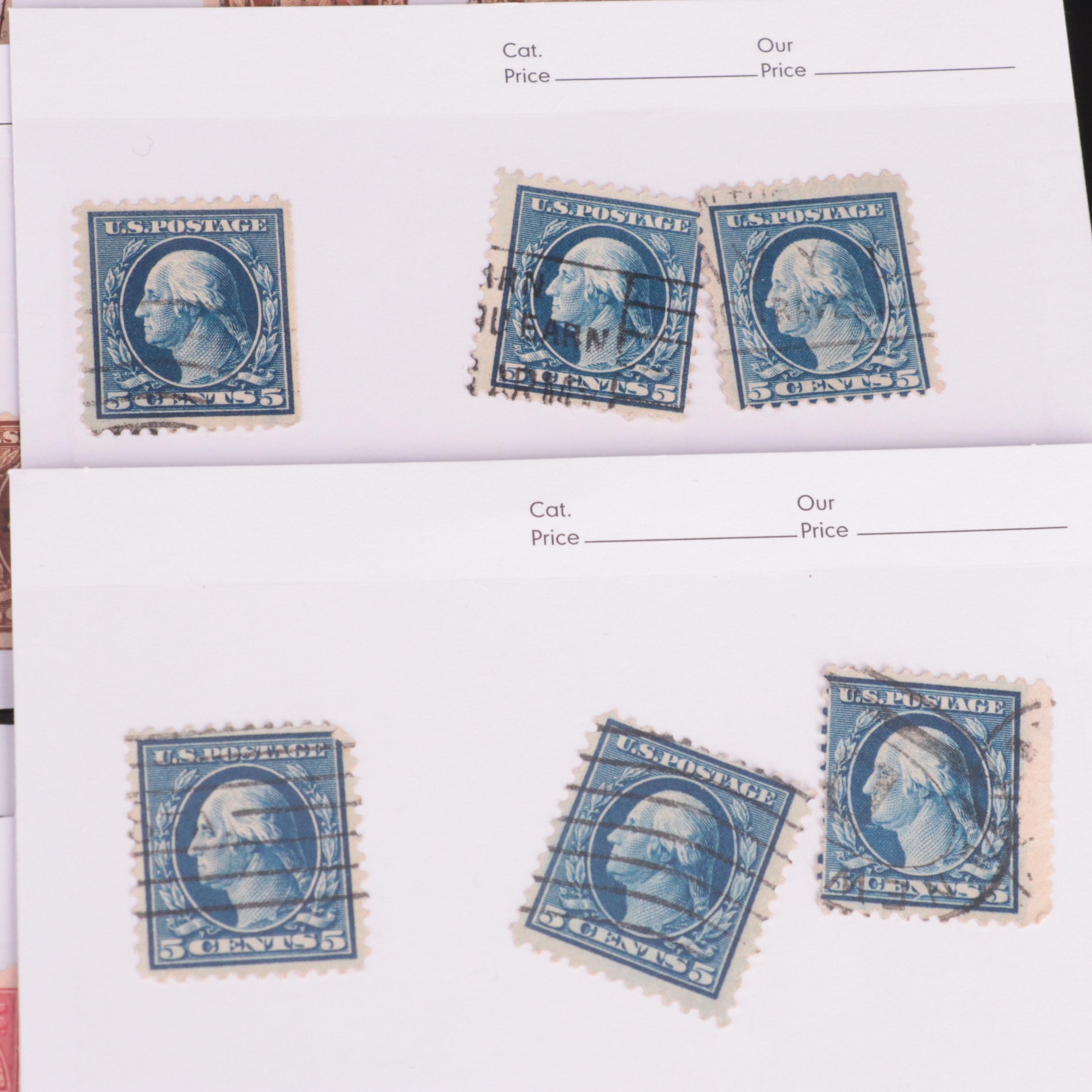 Dealer Cards of Early 20th Century Washington and Franklin Postage