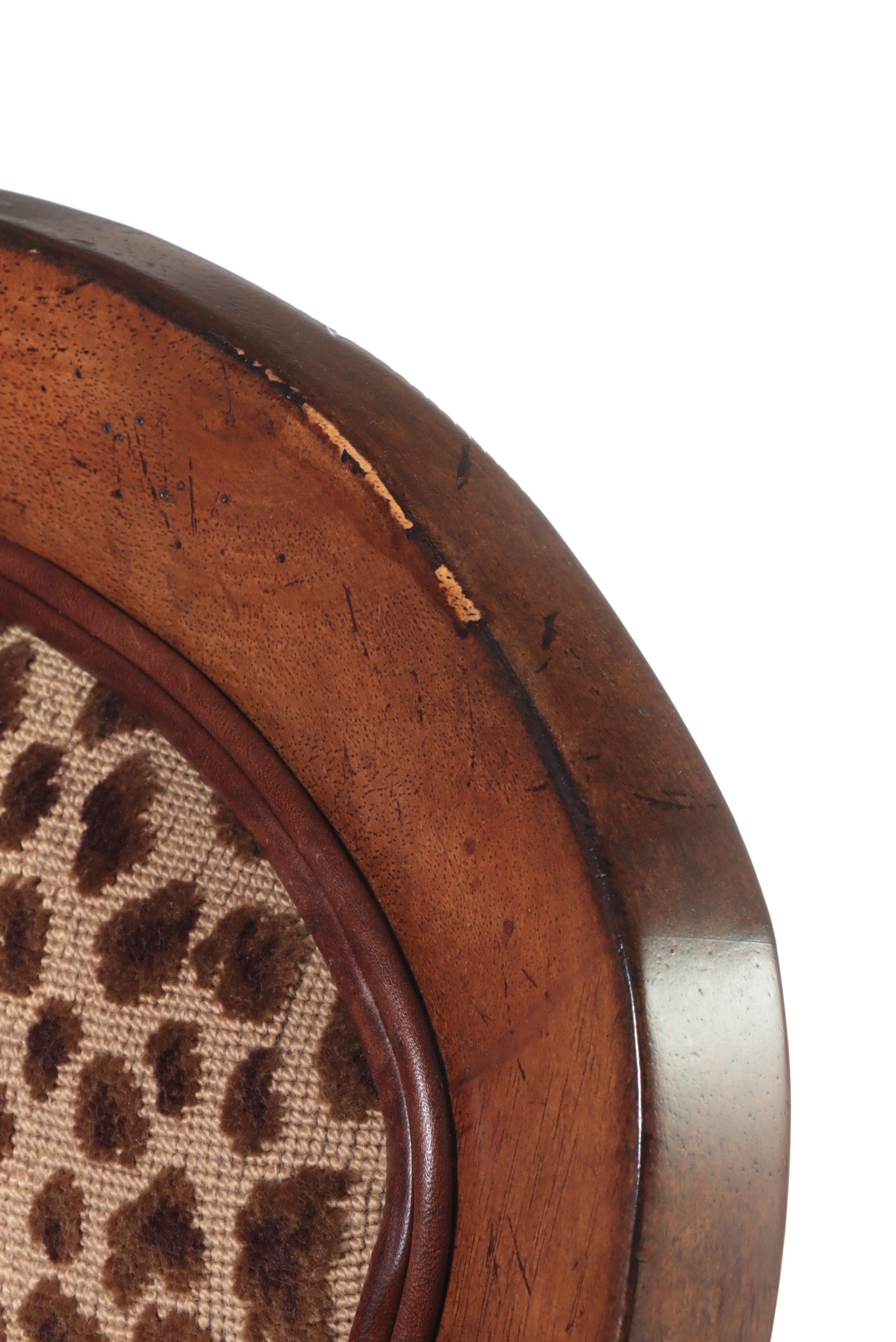 Three Drexel Heritage "Epicurean" Leather and LeopardPrint Swivel Bar