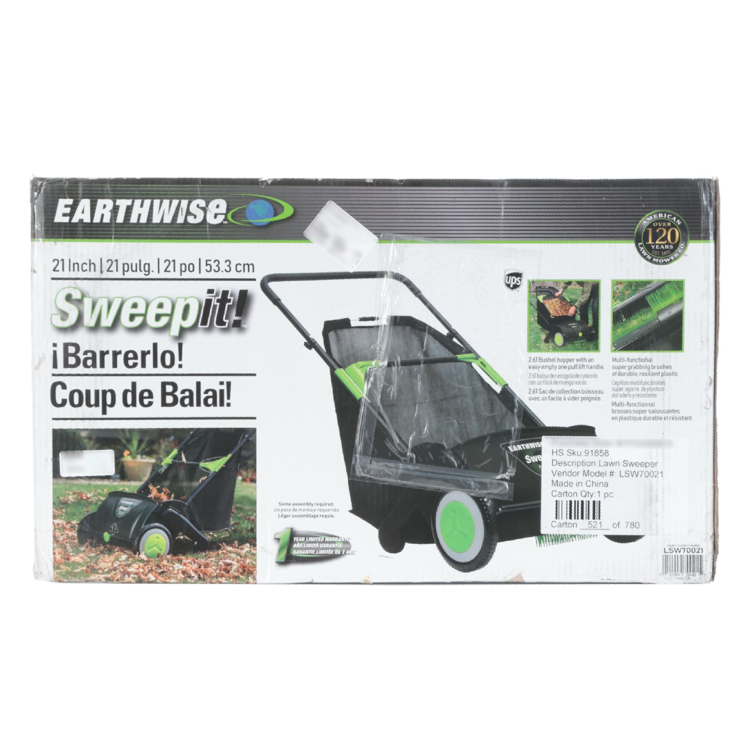 Earthwise Sweep It! Push Leaf and Grass Lawn Sweeper EBTH