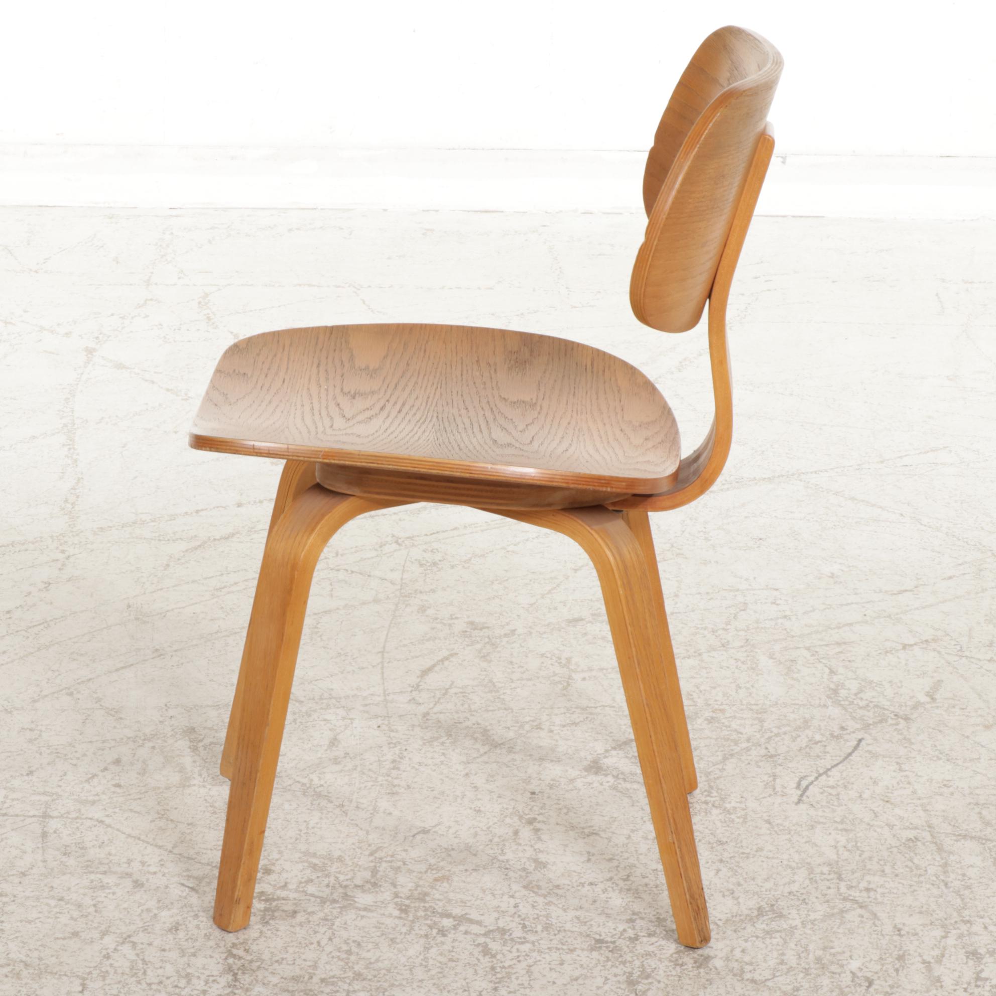 Eames Style Oak Bentwood Side Chair, Probably by EBTH