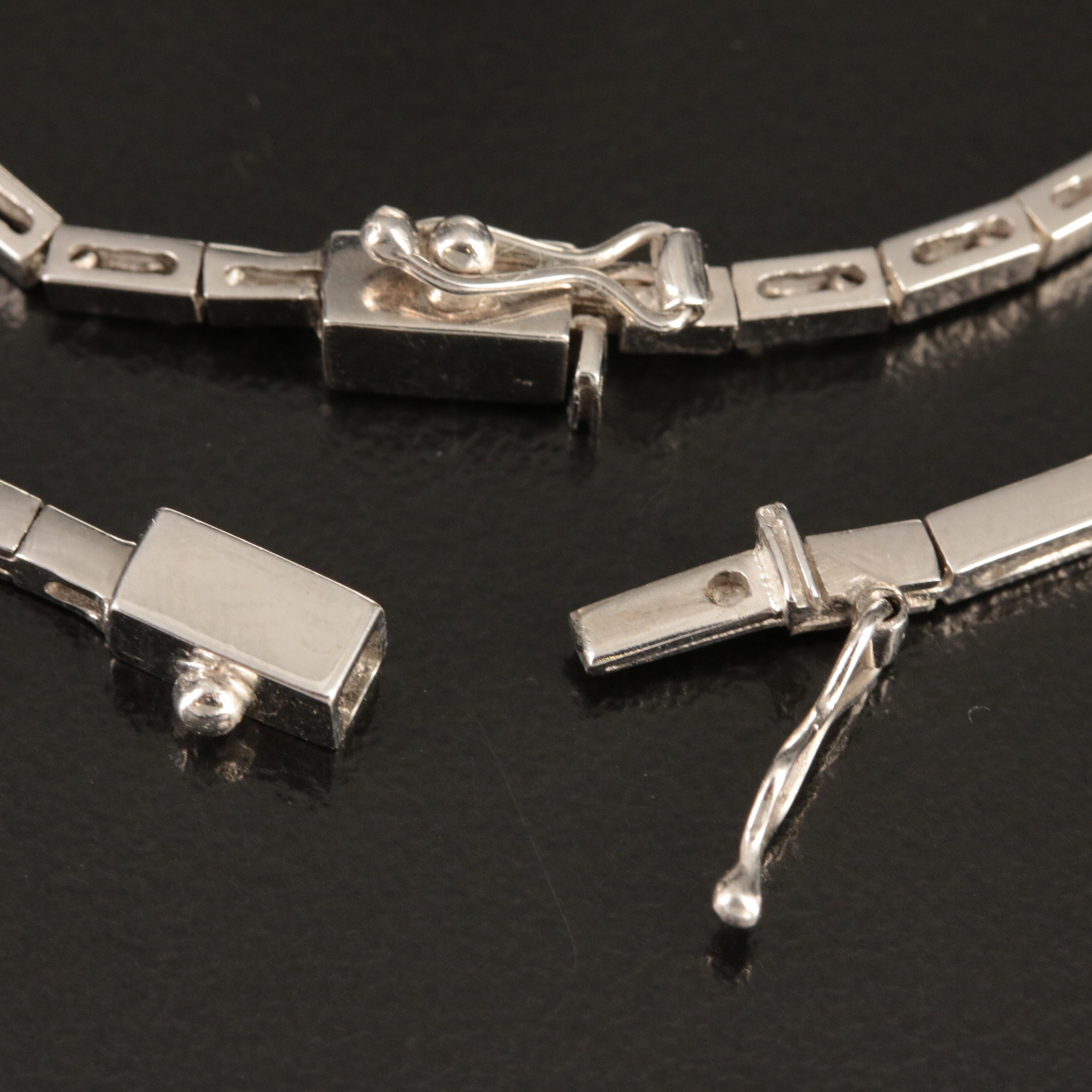 18K Diamond Bracelet and Necklace Ribbon Loop Jewelry Set EBTH