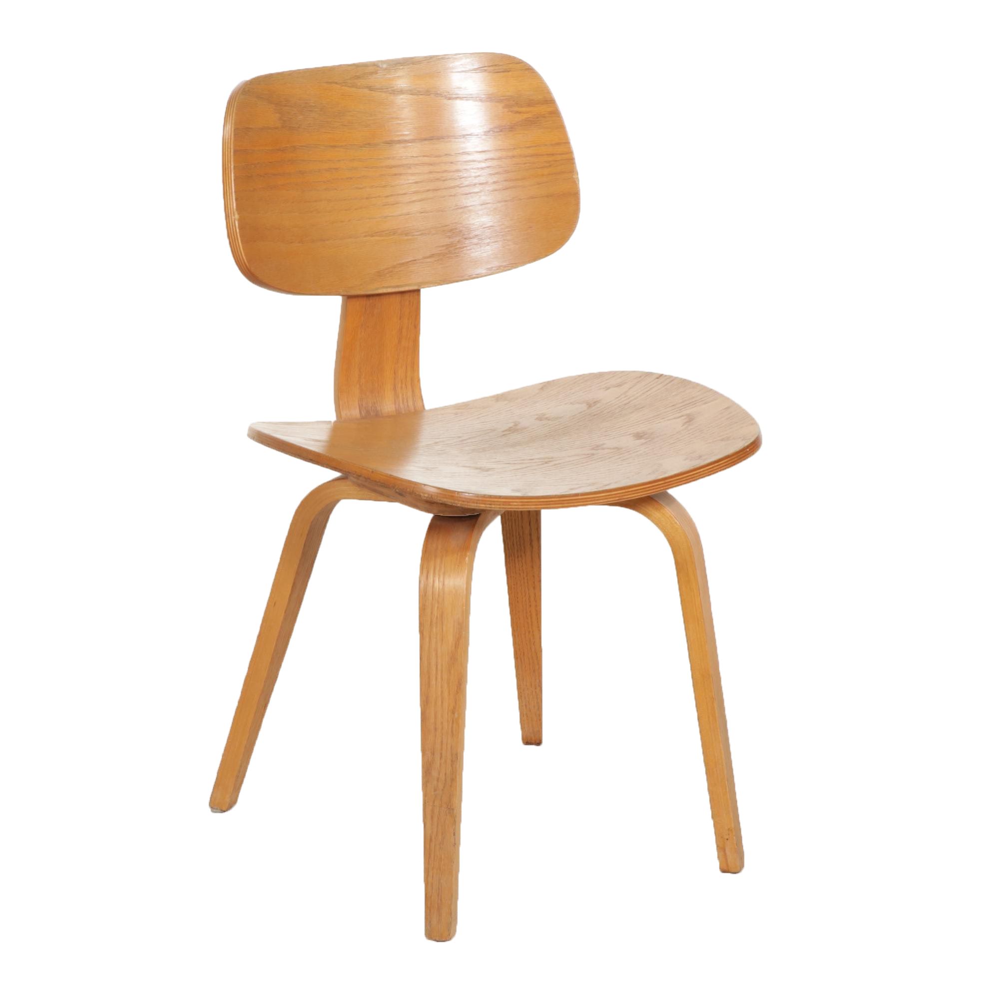 Eames Style Oak Bentwood Side Chair, Probably by EBTH