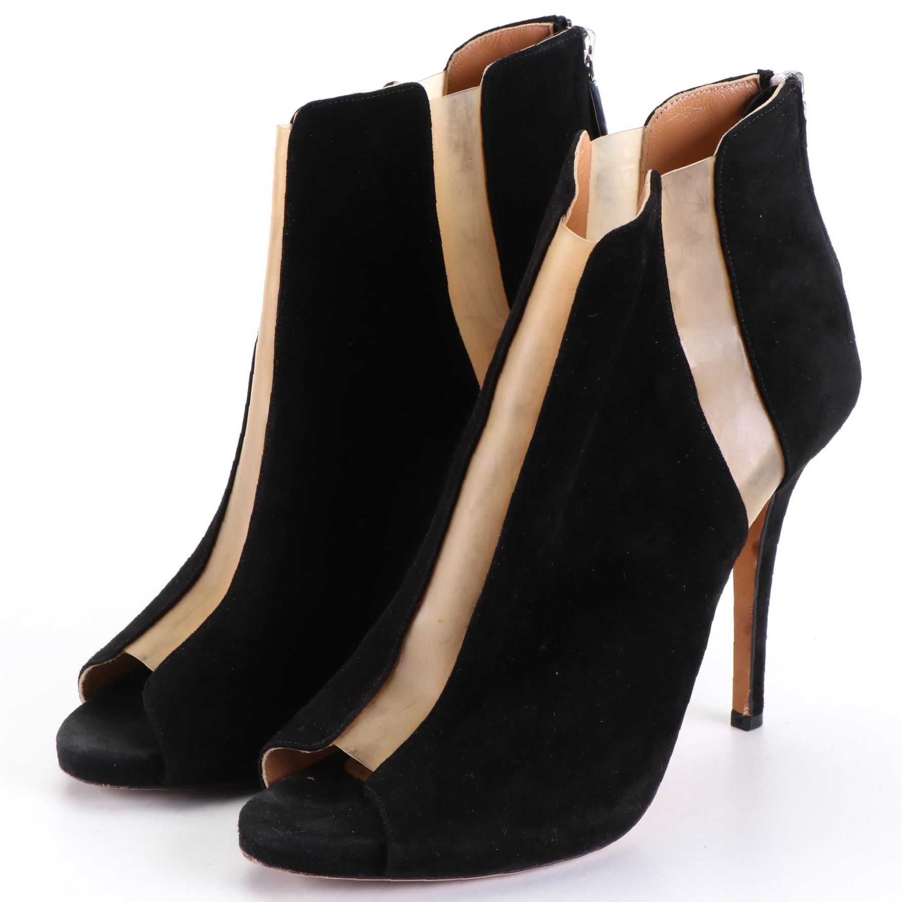 Alexa Wagner Suede Open Toe Stiletto Ankle Boots EBTH