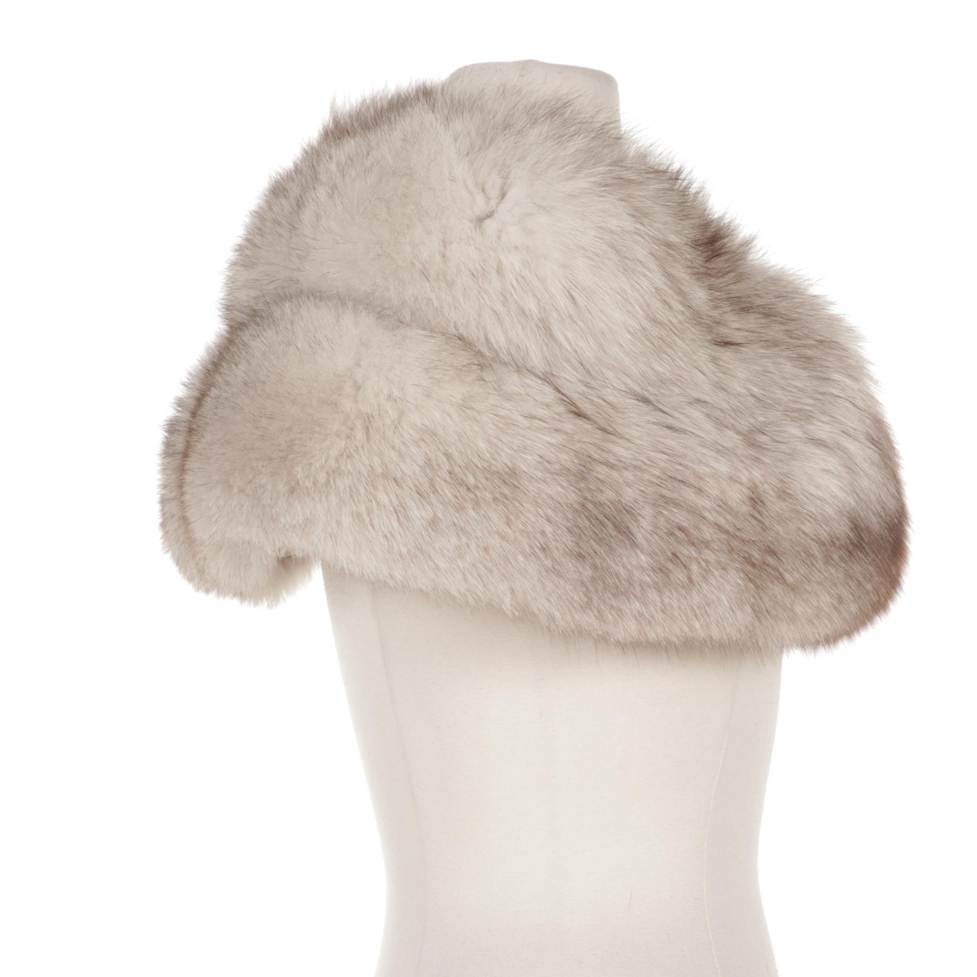 Blue Fox Fur Wedding Stole EBTH