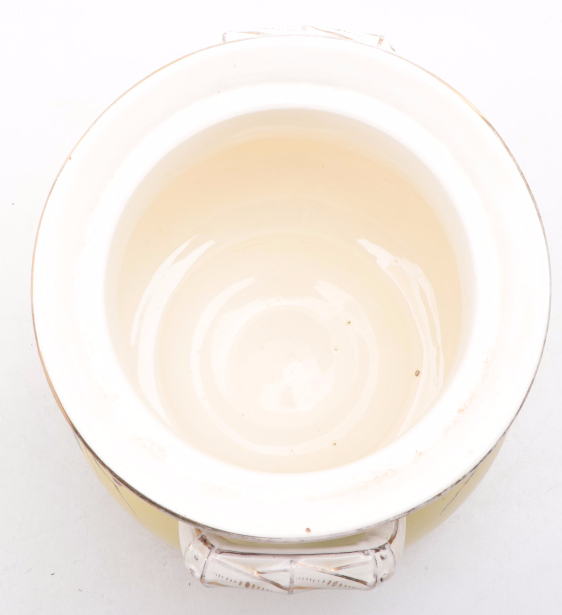 English Victorian Aesthetic Movement HandPainted Earthenware Slop Jar