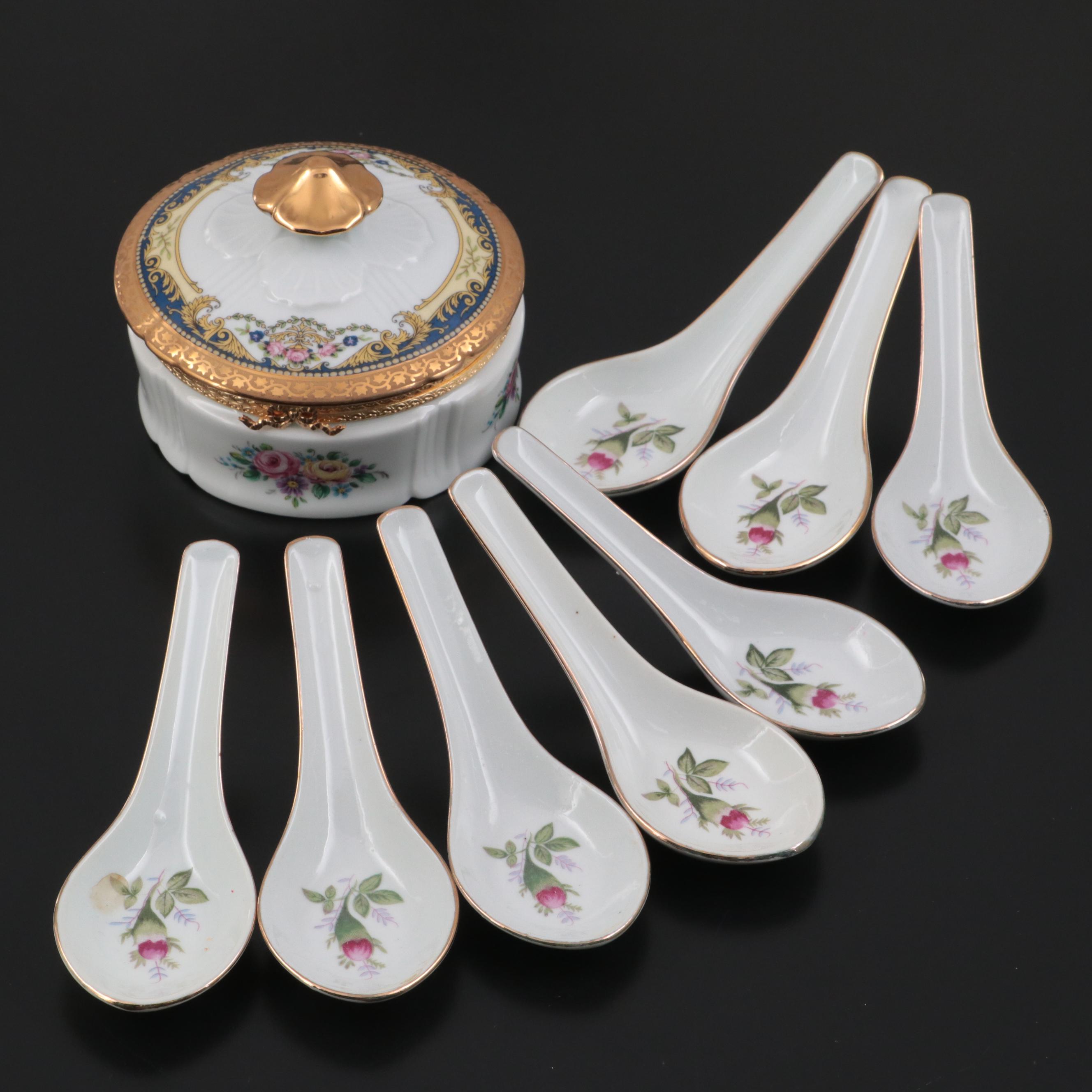 Lingnan Porcelain Rests with Imperia Limoges Porcelain Box